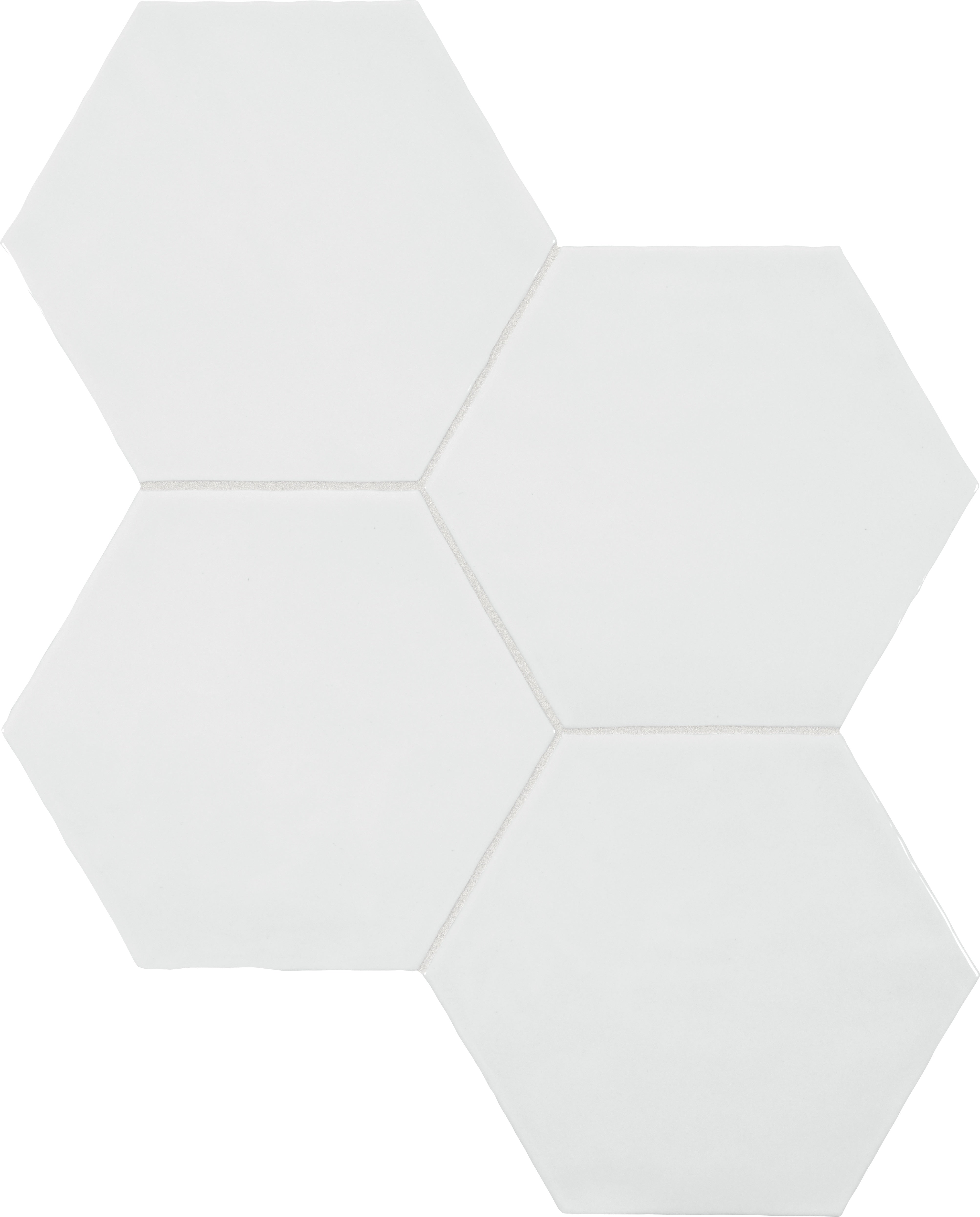 TERAMODA: Powder Hexagon Hexagon Ceramic Field Tile (6"×6 13/16"×11/32" | Glossy | Pressed)