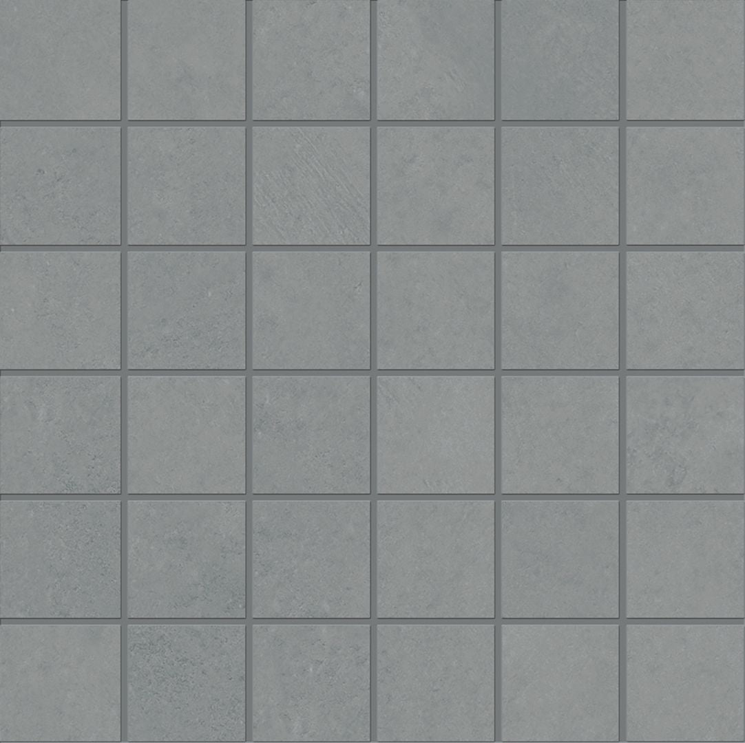 Pigmento GRIGIO BASALTO porcelain mosaic tile by Emil, silktech finish, 12"x12" size. Premium Italian porcelain for floors and walls.