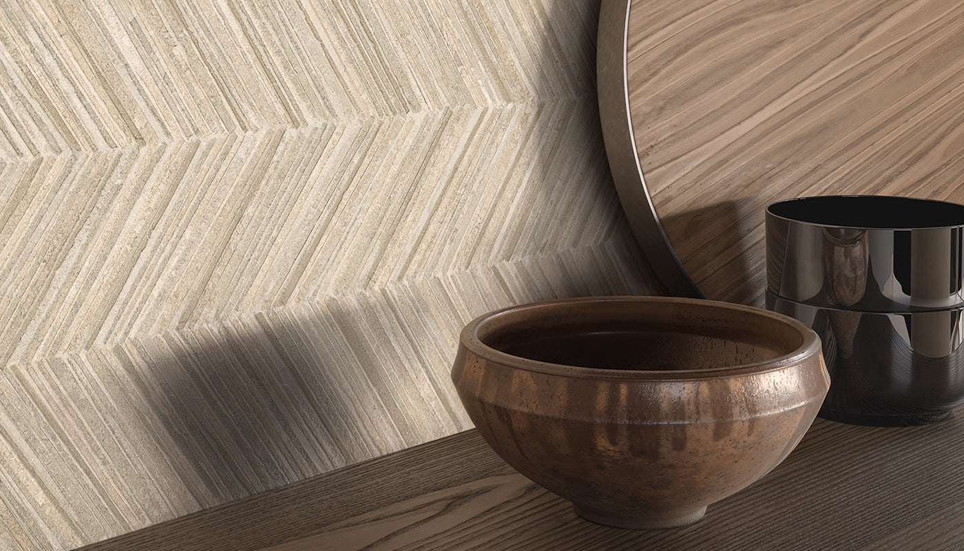 Unique Bourgogne Beige porcelain field tile by Emil, naturale finish, 23 5/8"x47 1/4"x9-mm size. Premium Italian porcelain for floors and walls.