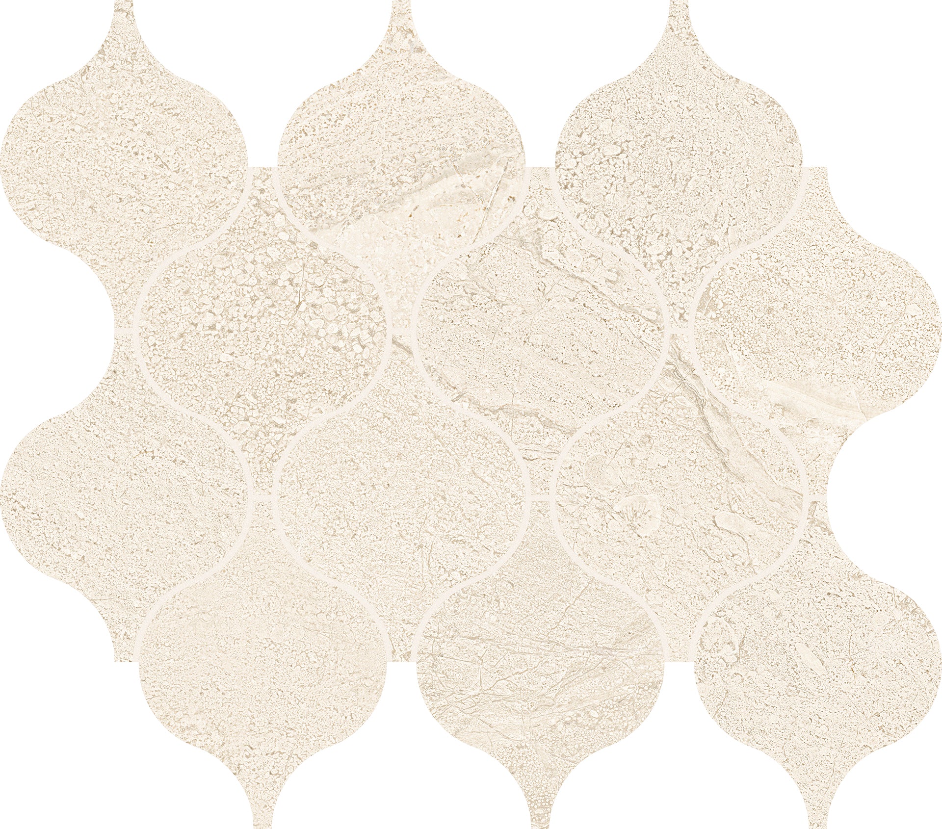 Pietra di Orosei Perla porcelain mosaic tile by Emil, silktech finish, 11 1/2"x13 1/16"x9-mm size. Premium Italian porcelain for floors and walls.