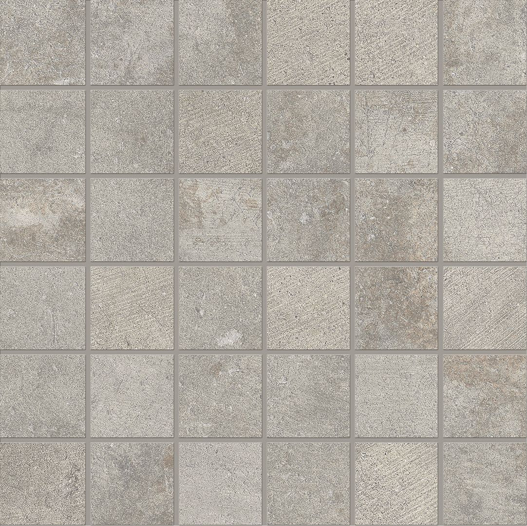 Fabrika GREY porcelain mosaic tile by Emil, silktech finish, 13"x14" size. Premium Italian porcelain for floors and walls.