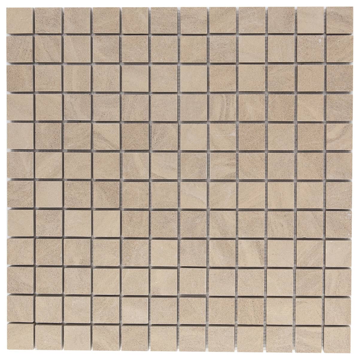 Albi limestone mosaic with honed finish and straight edge, 12"x12"x3/8" size