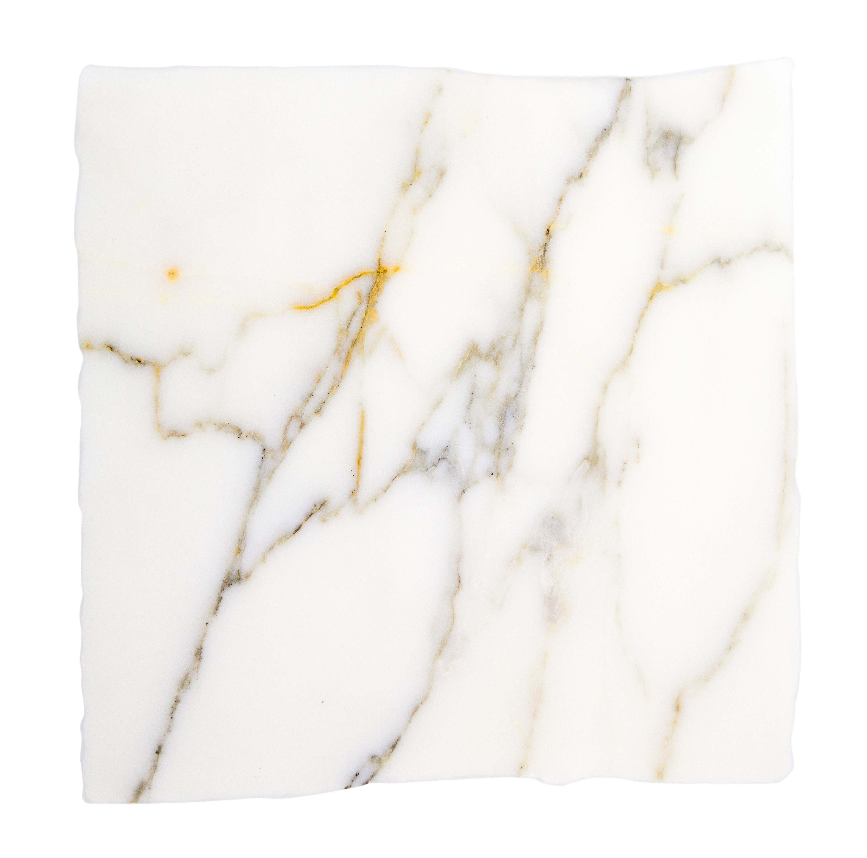 Calacatta Field Tile from Haussmann Natural Stone, 9x9 inches, 0.375 inches thick, high-quality marble, Old World finish, suitable for residential and commercial use.