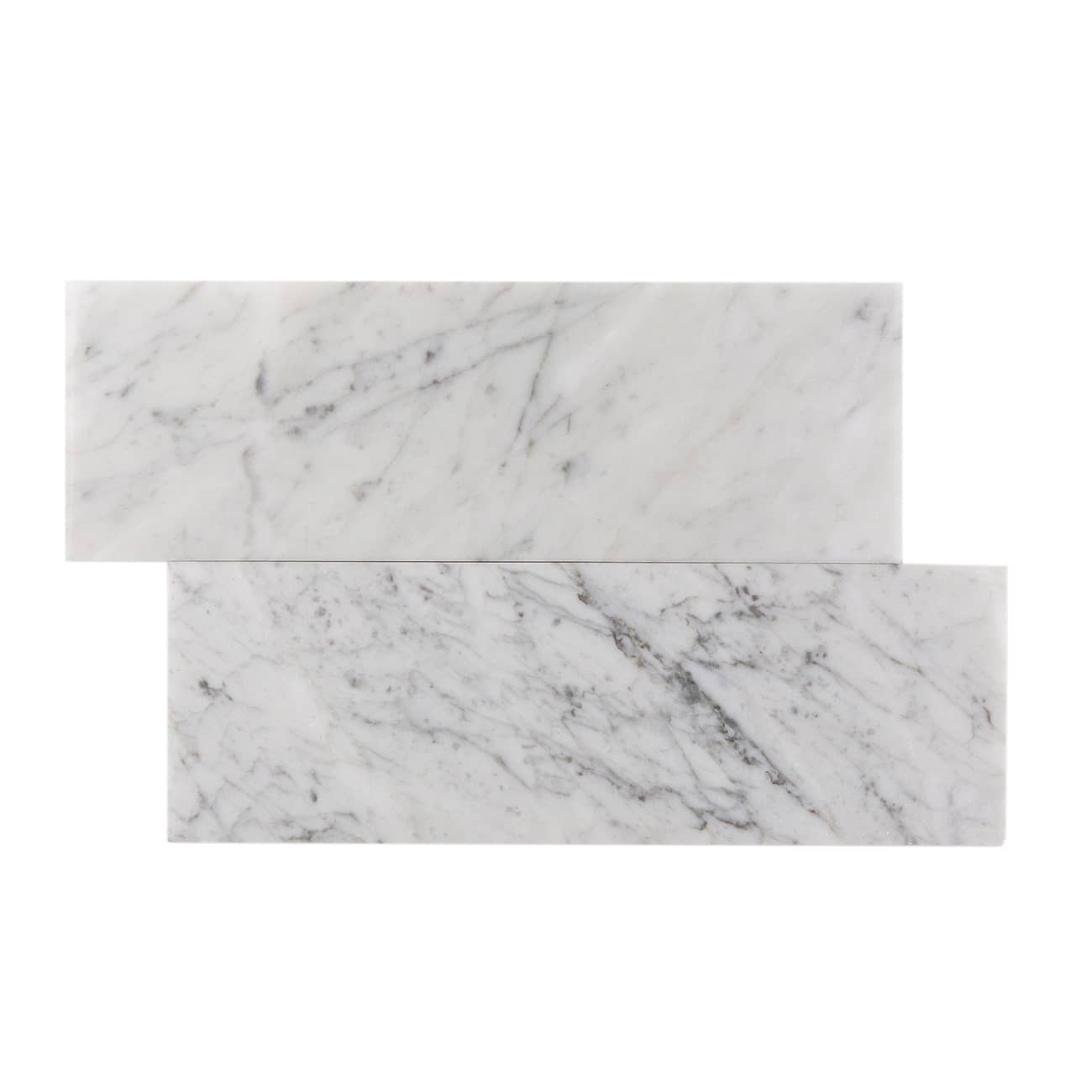 Carrara Bianco antique-finished marble field tile - 4"x12"x3/8" dimensions