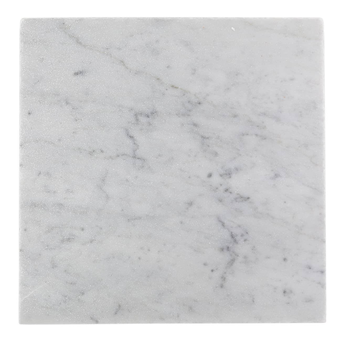 Carrara Bianco square field tiles made from high-quality marble, 16x16 inches, 0.375 inches thick, perfect for outdoor spaces.