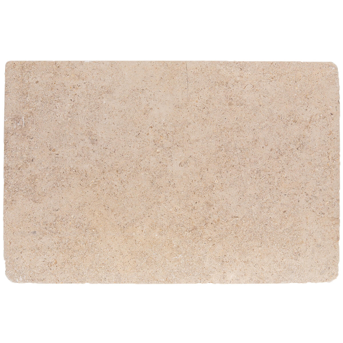 Cecina field tile from Haussmann Natural Stone, high-quality limestone with tumbled and brushed finish, suitable for residential and commercial use, 16x24x0.625 inches dimensions.