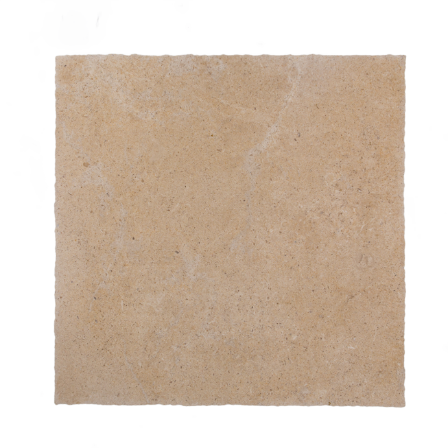 Corton Beige field tile from Haussmann Stone, 18x18x0.375 inches, made of high-quality limestone