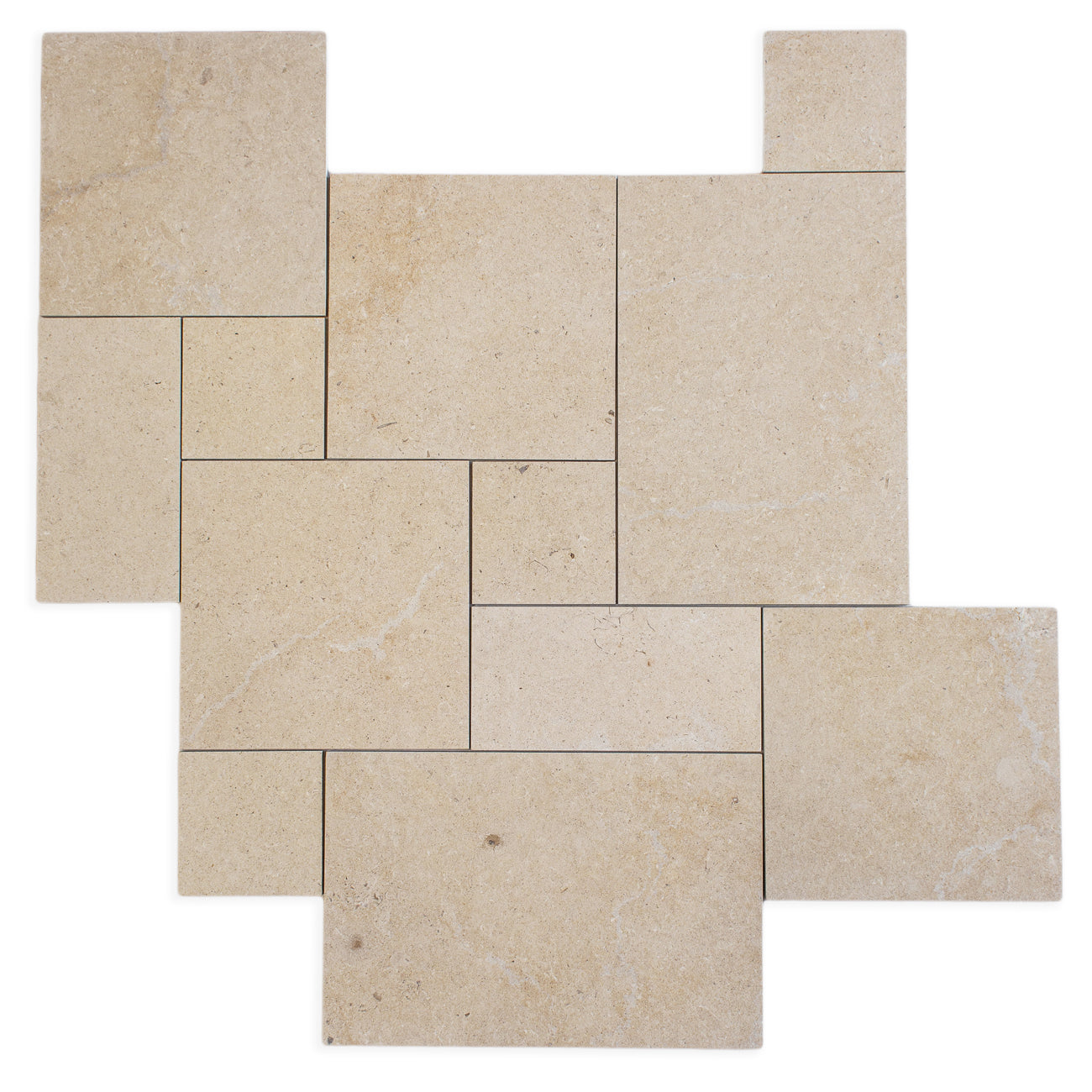 Corton Beige limestone tiles with patine finish, suitable for various applications.