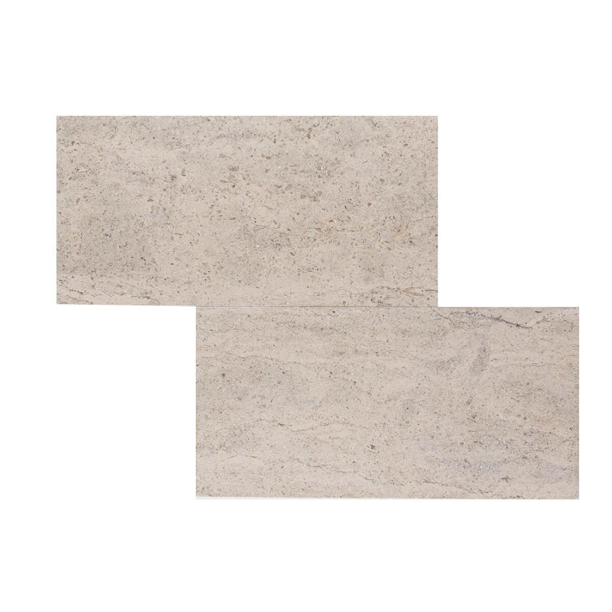 Fontainebleau limestone field tile - 6"x12"x3/8" honed straight-edged tile for interior and exterior use