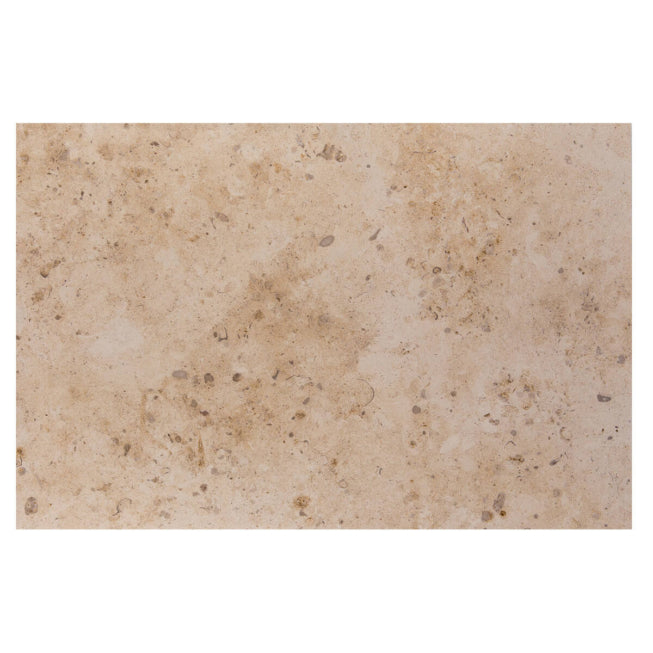 Haussmann Lanvignes limestone field tile with patine finish, 16"x24"x1/2", perfect for outdoor spaces.