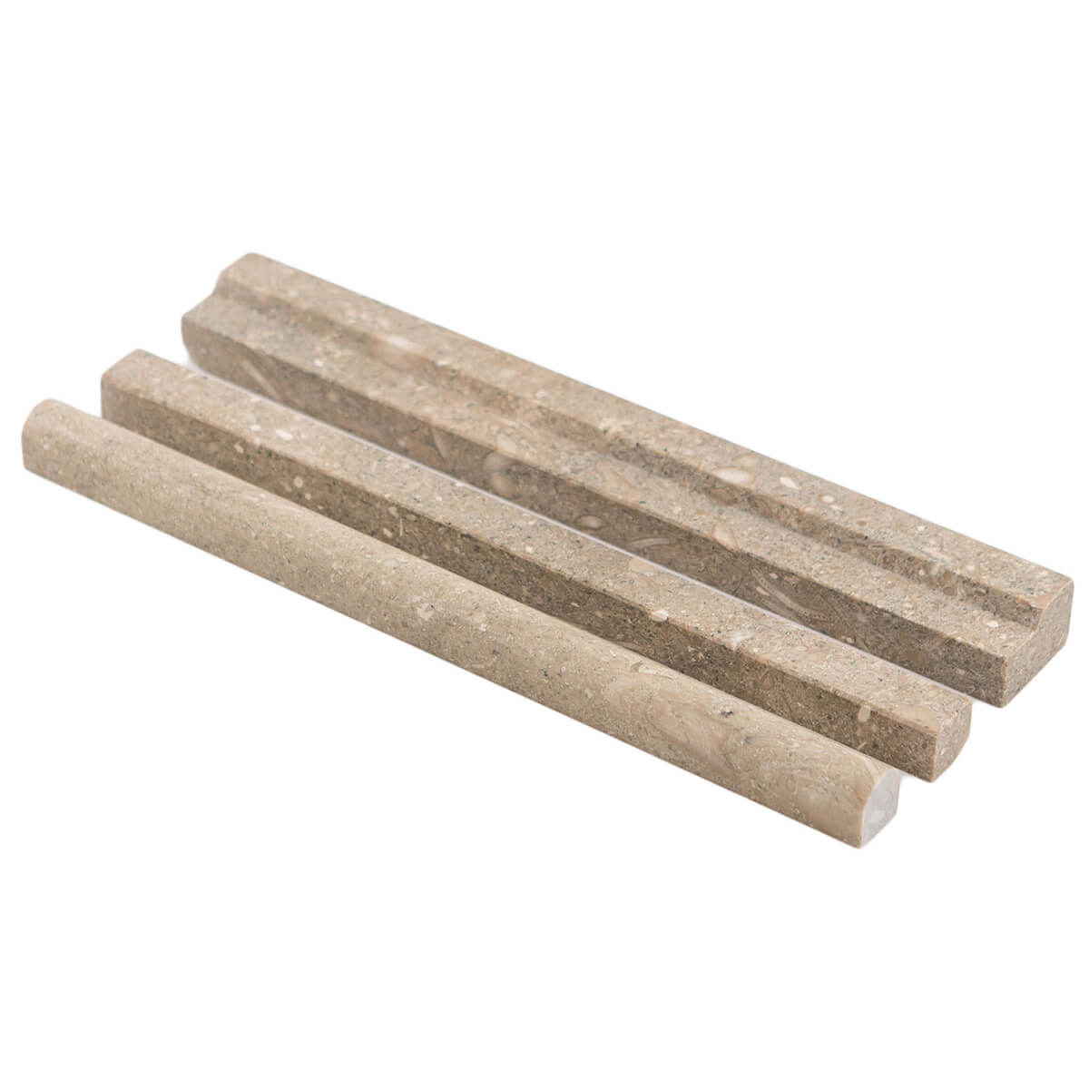 Pistache limestone trim with honed finish and straight edge for residential or commercial use