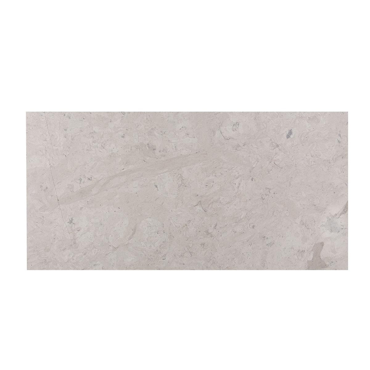 Honed limestone field tiles from the Smoke collection by Haussmann Natural Stone.