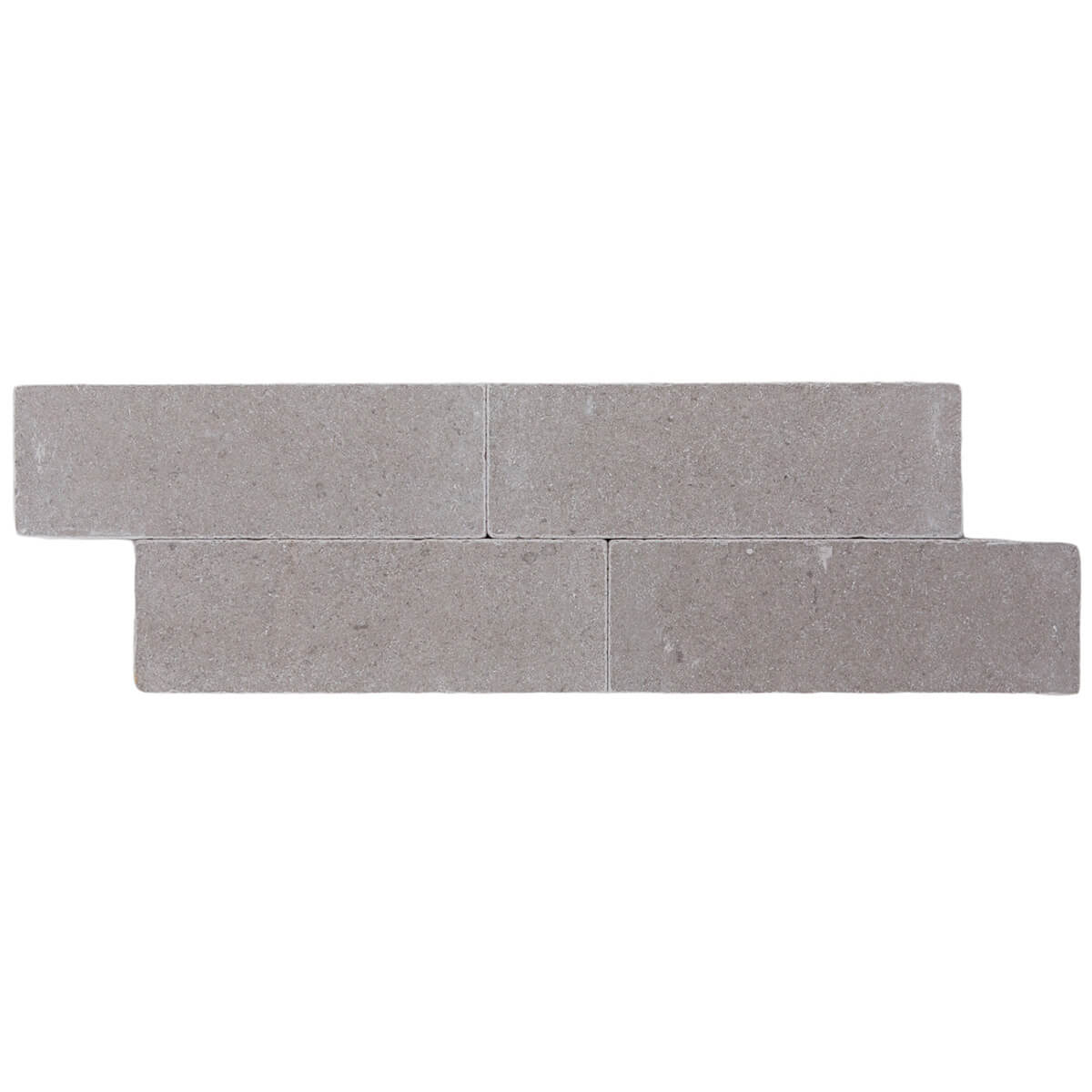 Tao Collection limestone field tiles with tumbled finish, 3"x9"x3/8" size