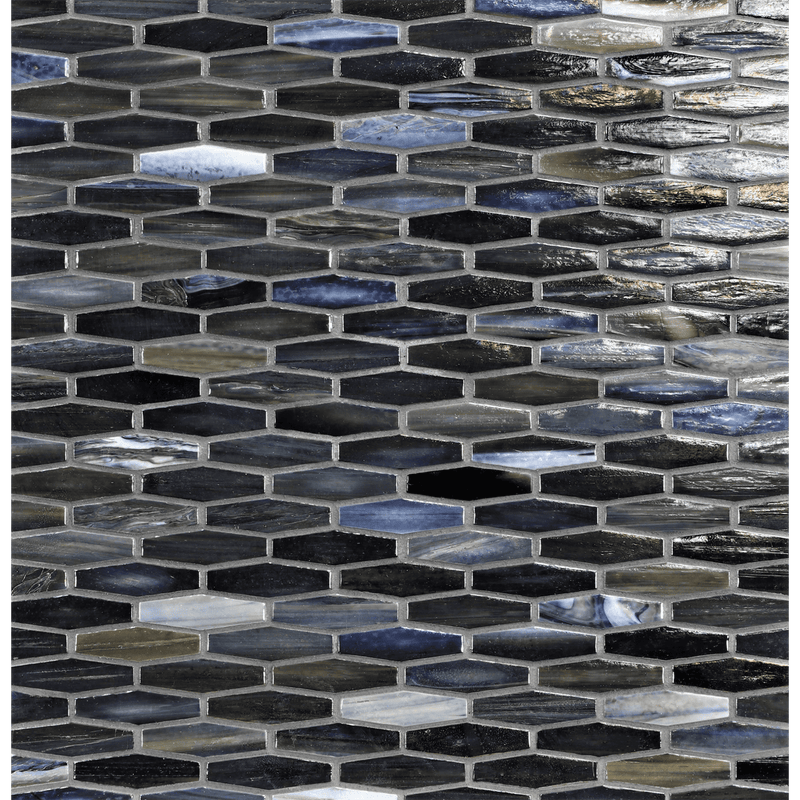 AGATE: Abruzzo Martini Elongated Hexagon Field Mosaic (11.96"x12.58" | pearl)