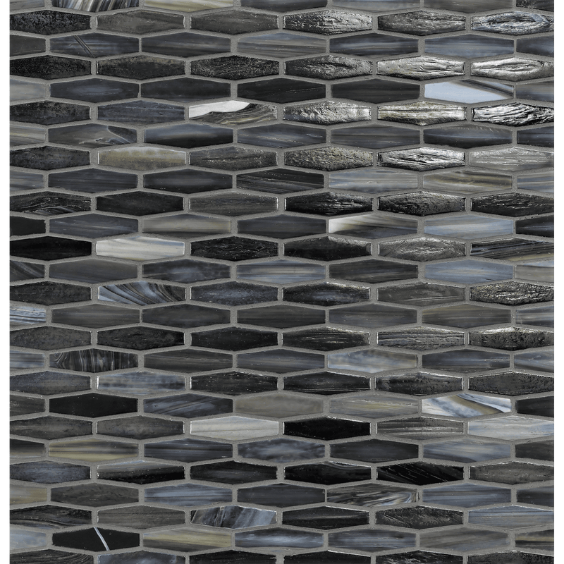 AGATE: Abruzzo Martini Elongated Hexagon Field Mosaic (11.96"x12.58" | ribbed)