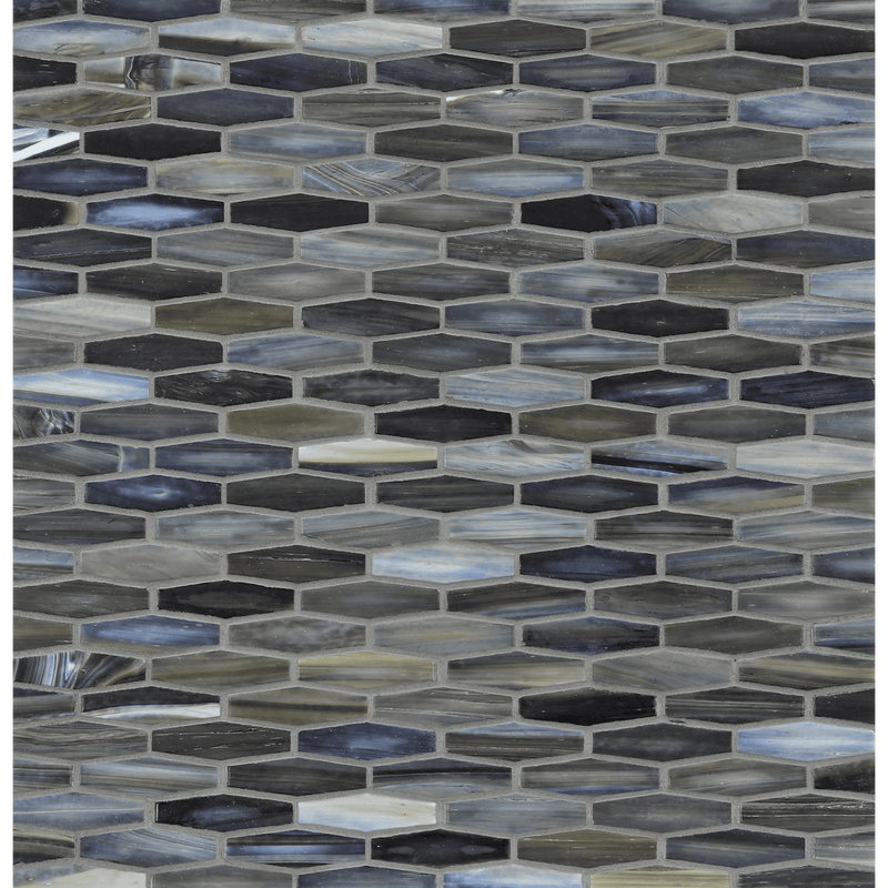 AGATE: Abruzzo Martini Elongated Hexagon Field Mosaic (11.96"x12.58" | silk)