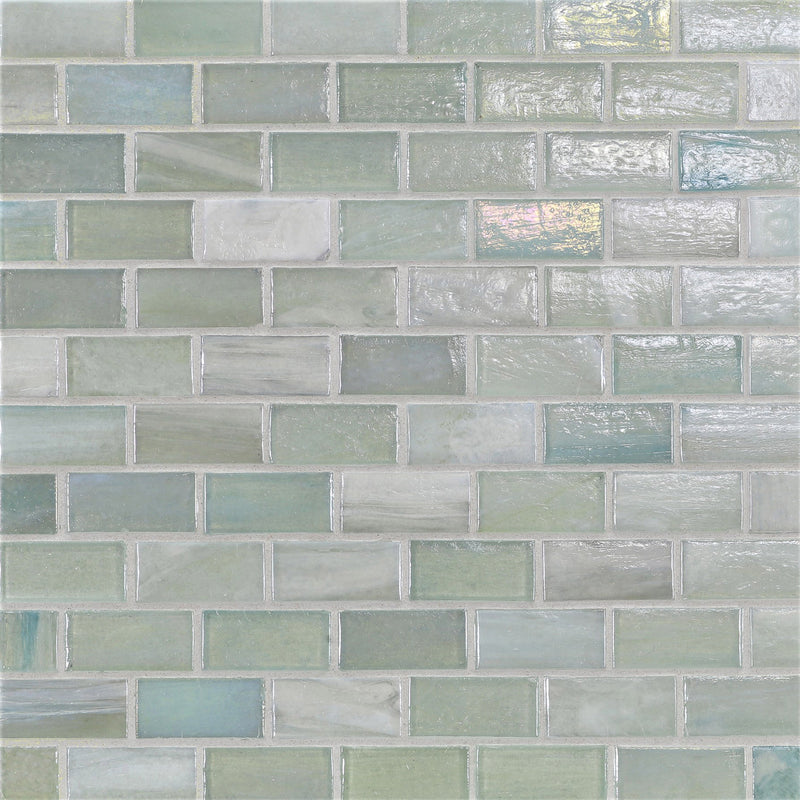AGATE: Alassio 1"x2" Staggered Joint Field Mosaic (11.52"x12.51" | pearl)
