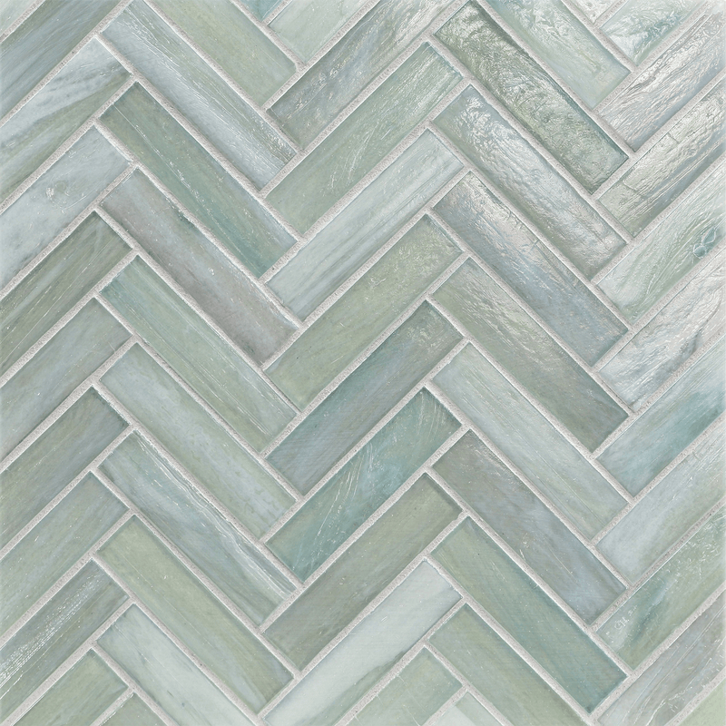 AGATE: Alassio 1"x4" Herringbone Field Mosaic (8.83"x11.24" | pearl)