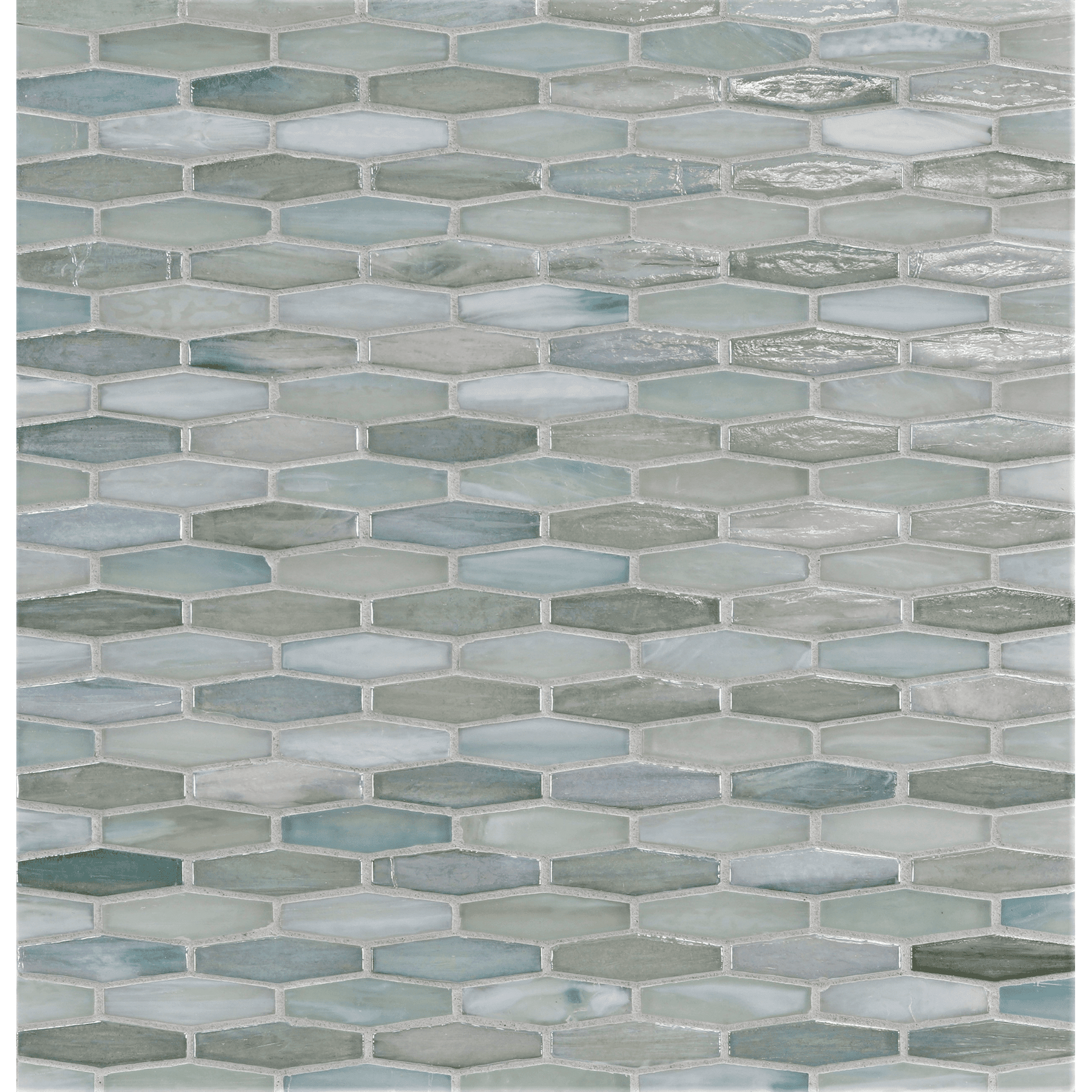 AGATE: Alassio Martini Elongated Hexagon Field Mosaic (11.96"x12.58" | ribbed)