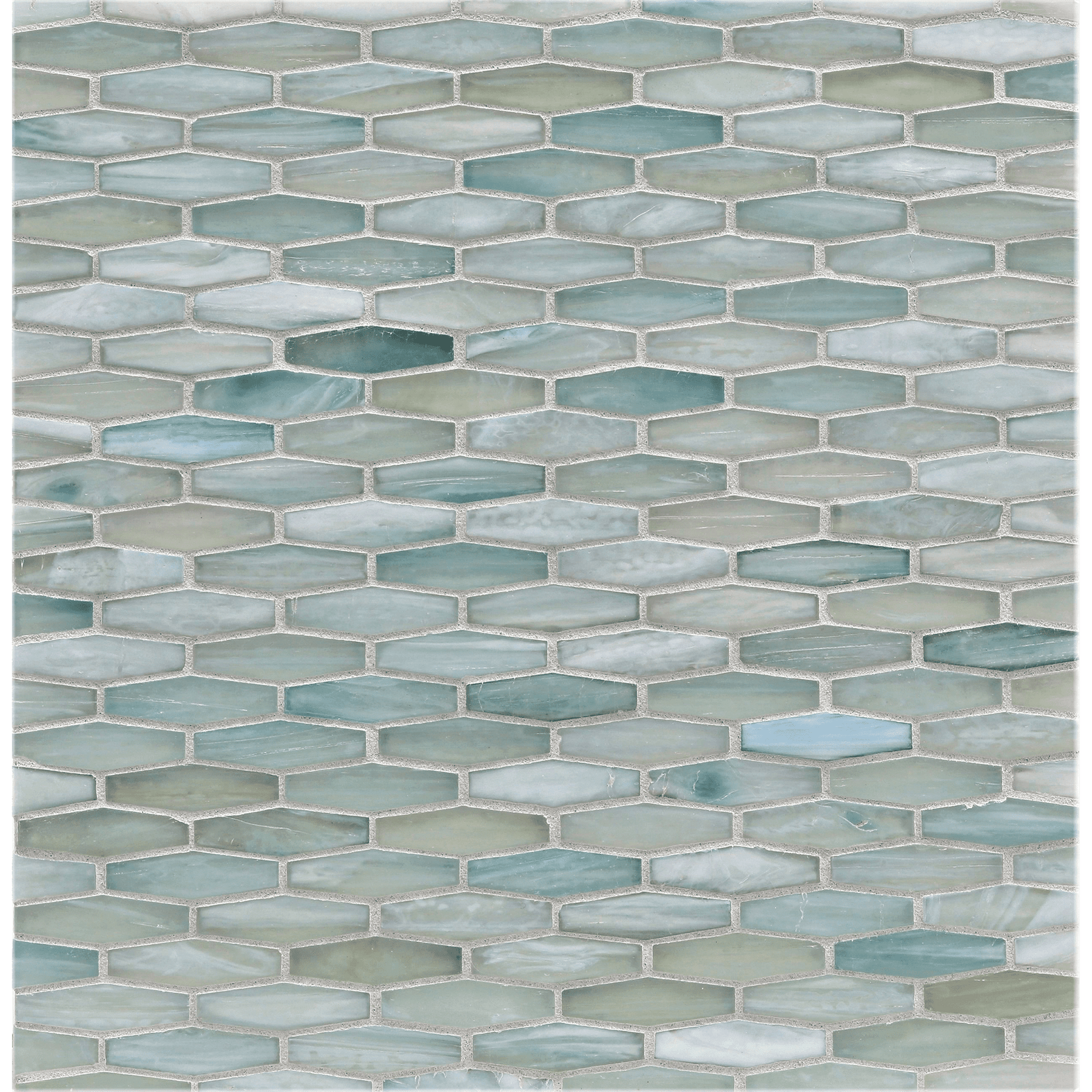 AGATE: Alassio Martini Elongated Hexagon Field Mosaic (11.96"x12.58" | silk)