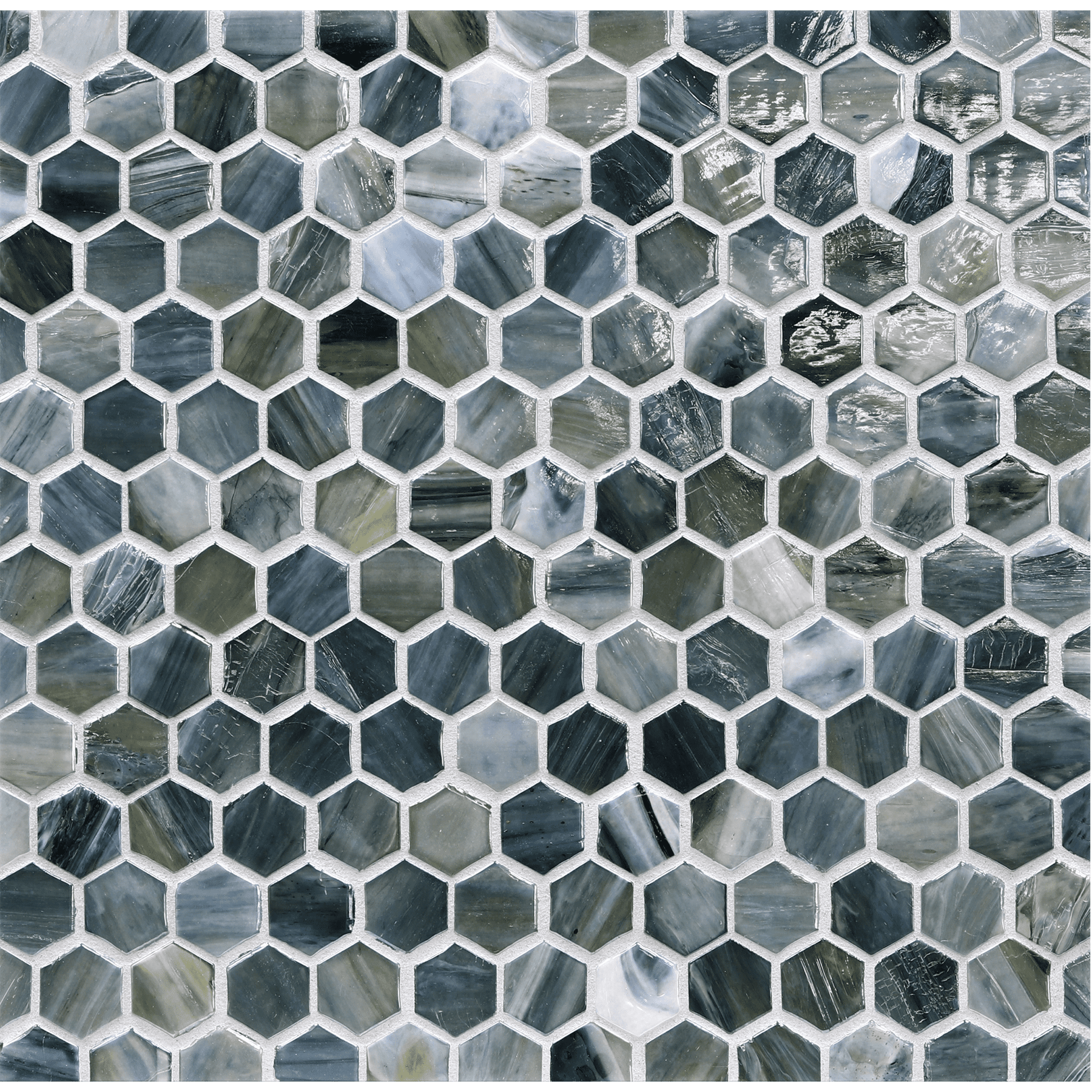 AGATE: Amalfi 1" Hexagonal Field Mosaic (12.37"x12.49" | pearl)