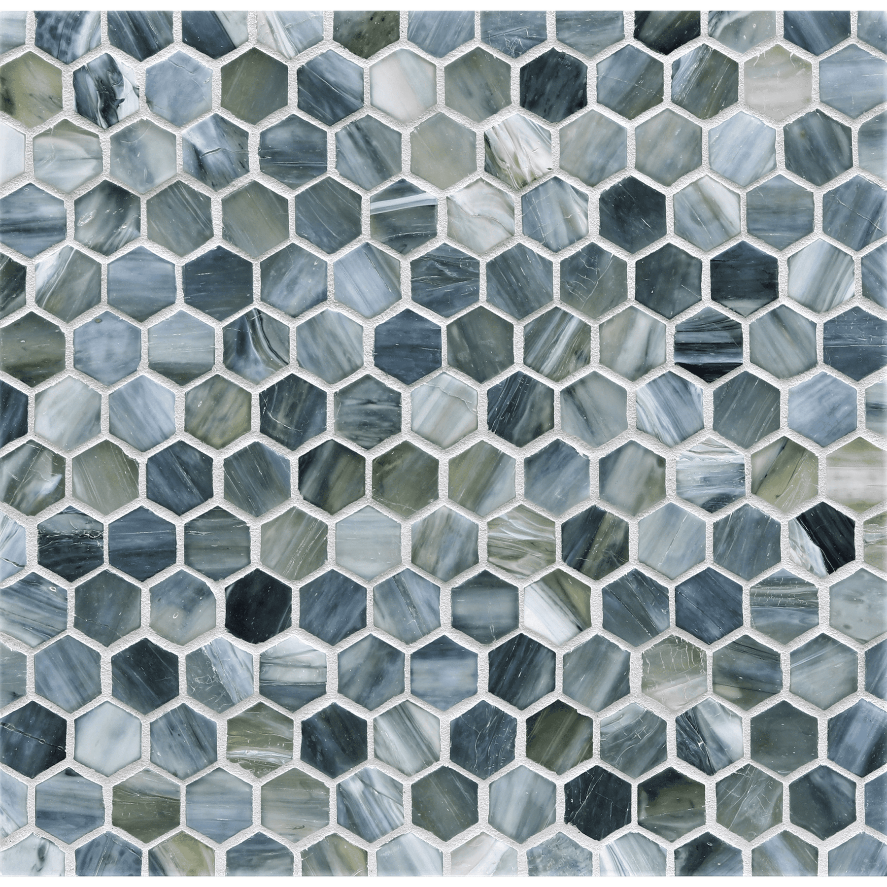 AGATE: Amalfi 1" Hexagonal Field Mosaic (12.37"x12.49" | silk)