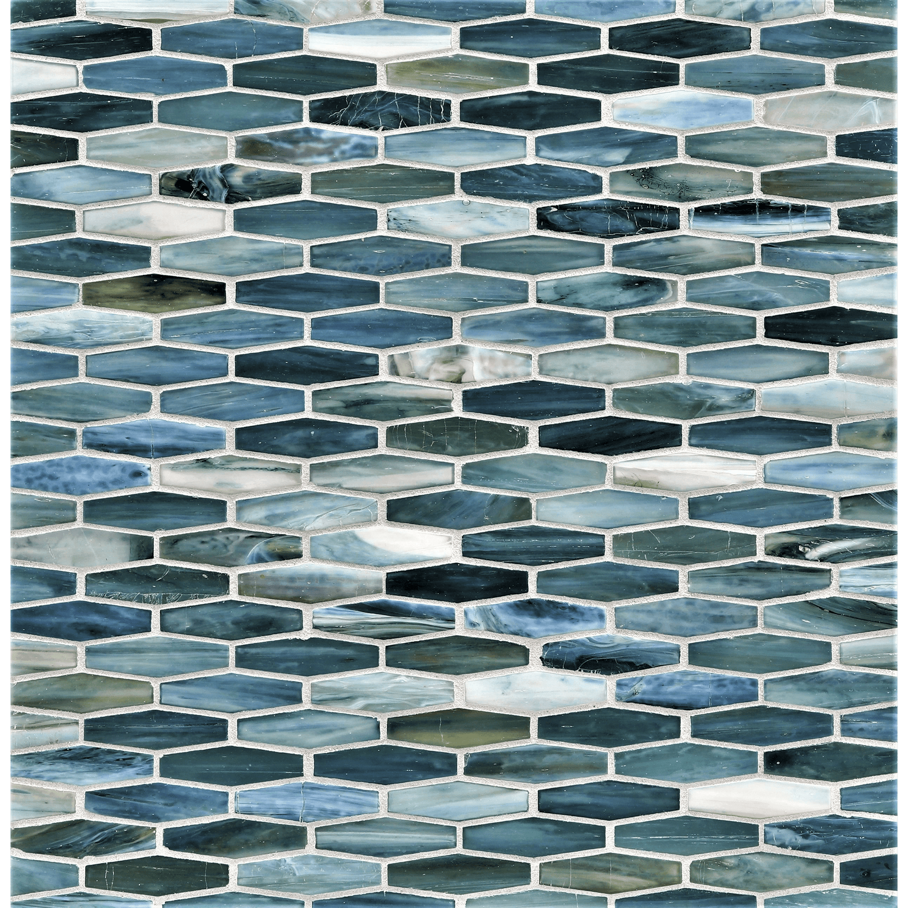 AGATE: Amalfi Martini Elongated Hexagon Field Mosaic (11.96"x12.58" | silk)