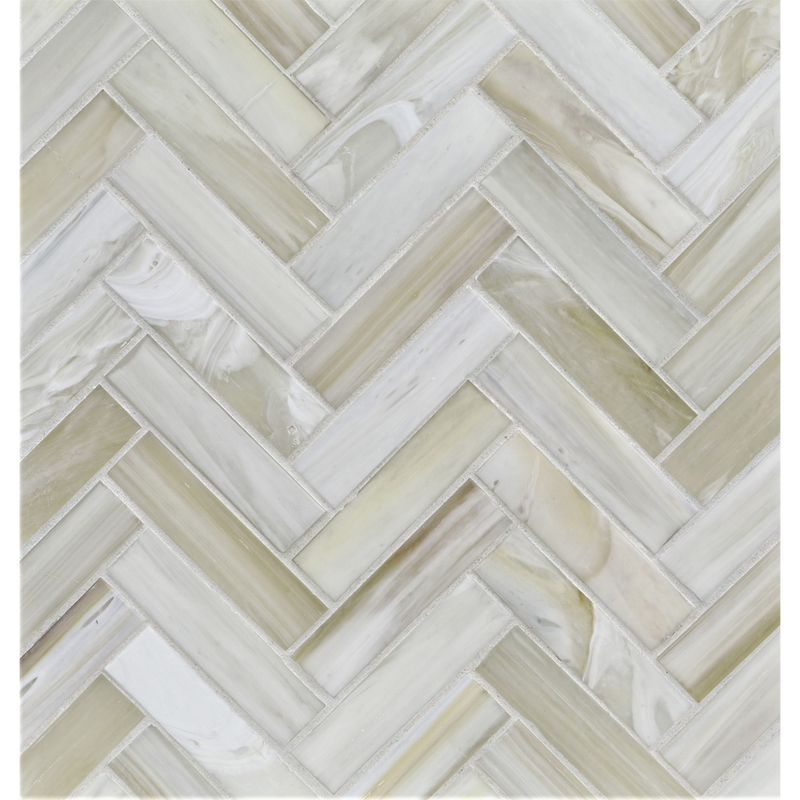 AGATE: Asolo 1"x4" Herringbone Field Mosaic (8.83"x11.24" | silk)