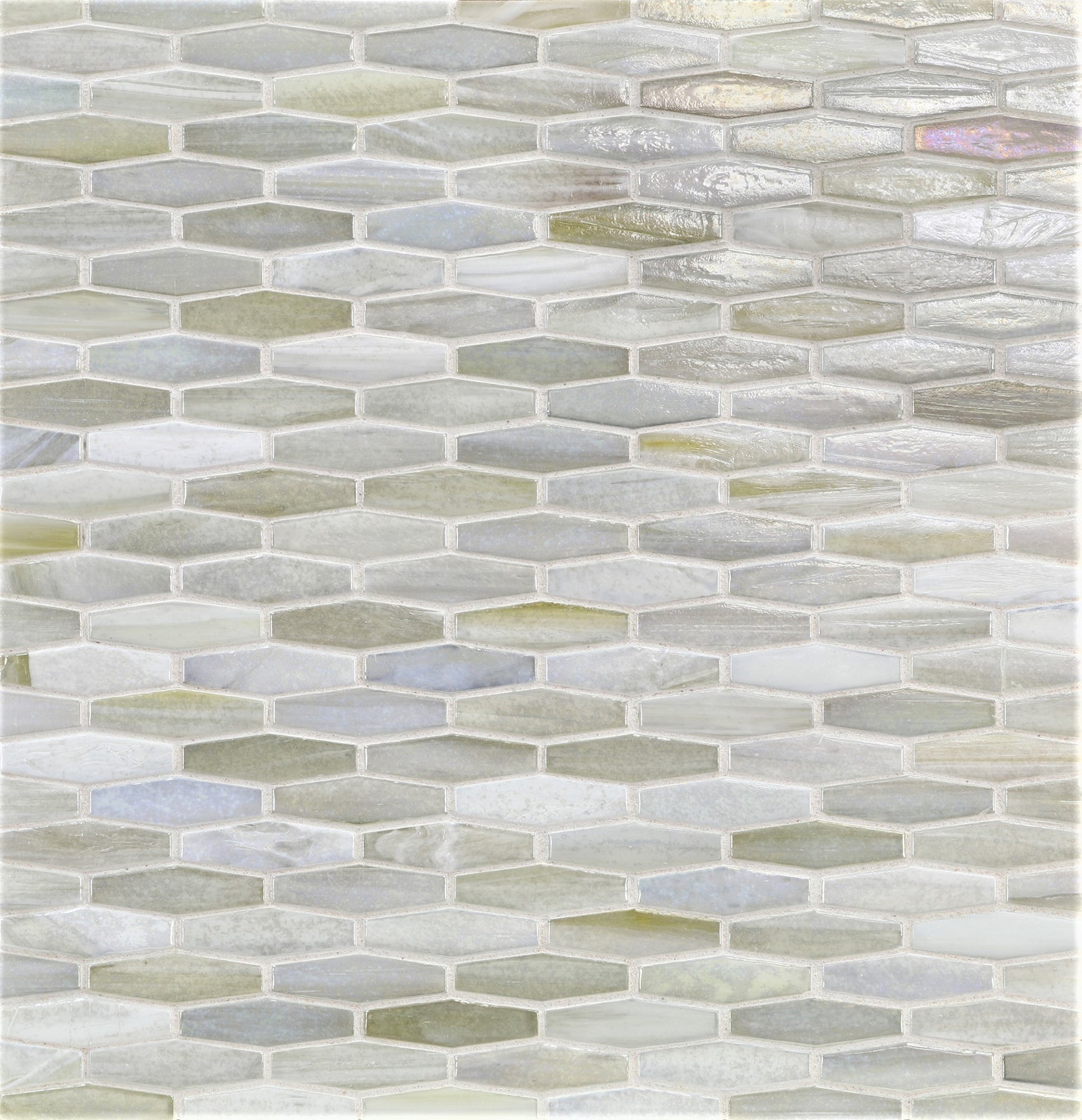 AGATE: Asolo Martini Elongated Hexagon Field Mosaic (11.96"x12.58" | pearl)