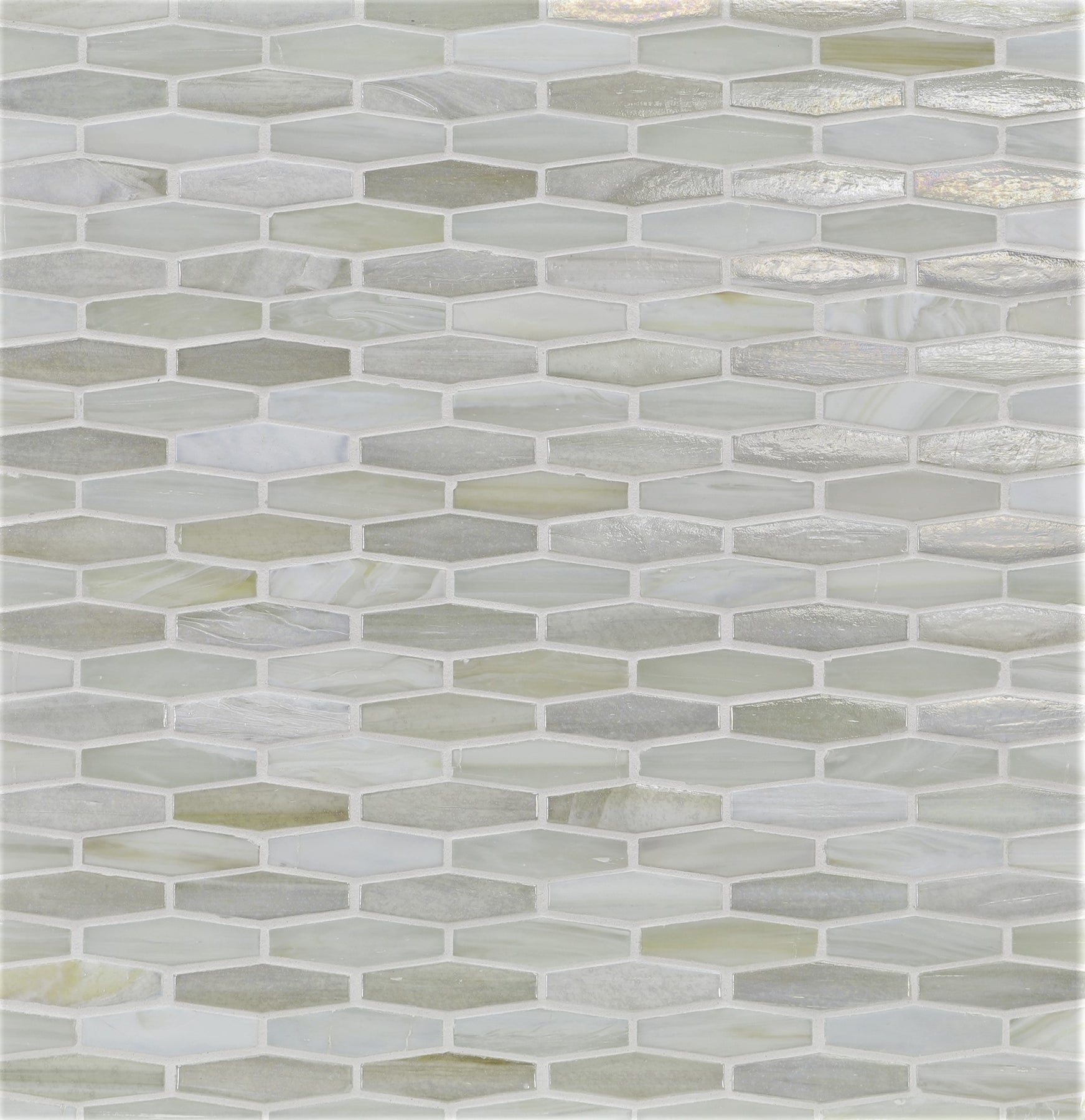 AGATE: Asolo Martini Elongated Hexagon Field Mosaic (11.96"x12.58" | ribbed)