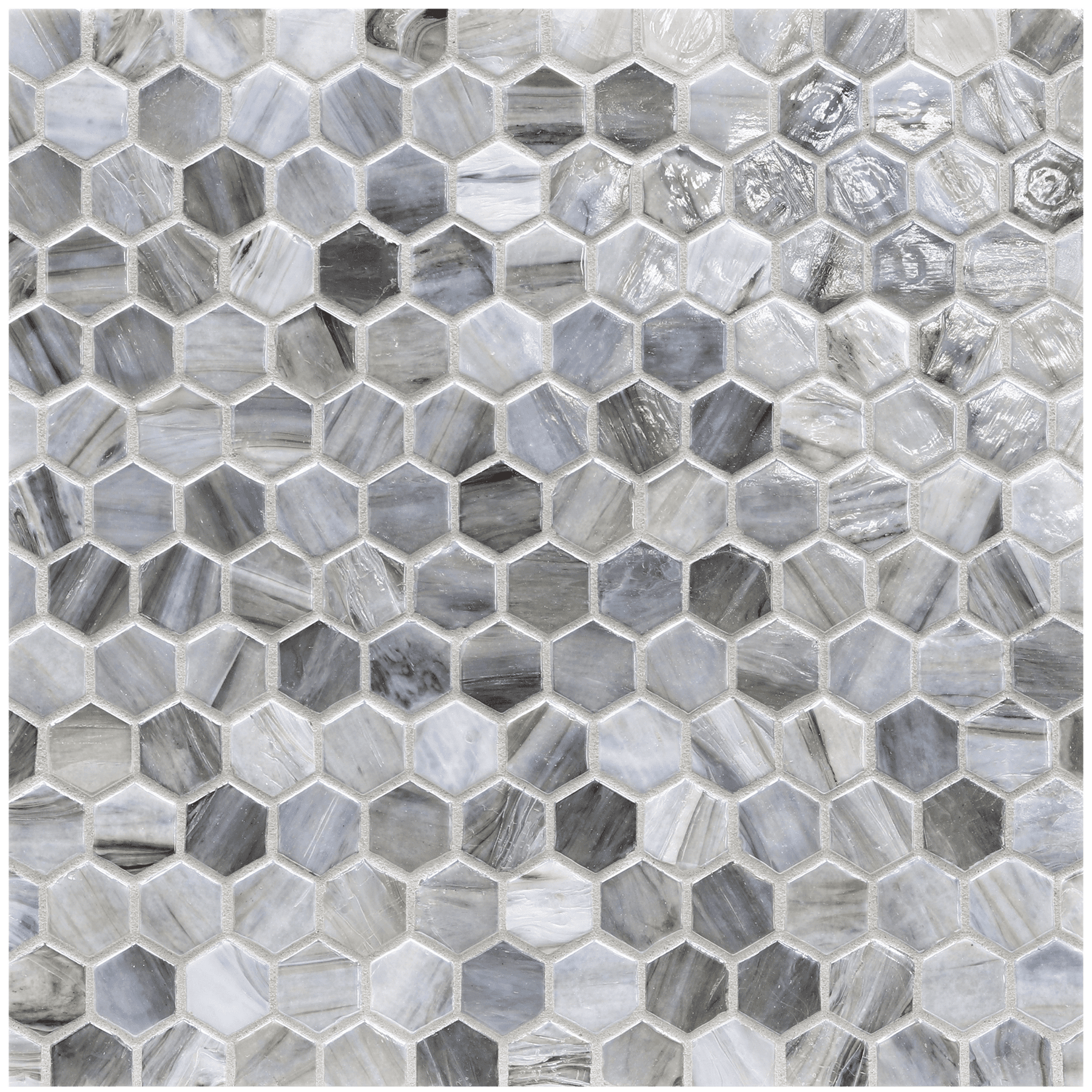 AGATE: Bari 1" Hexagonal Field Mosaic (12.37"x12.49" | pearl)