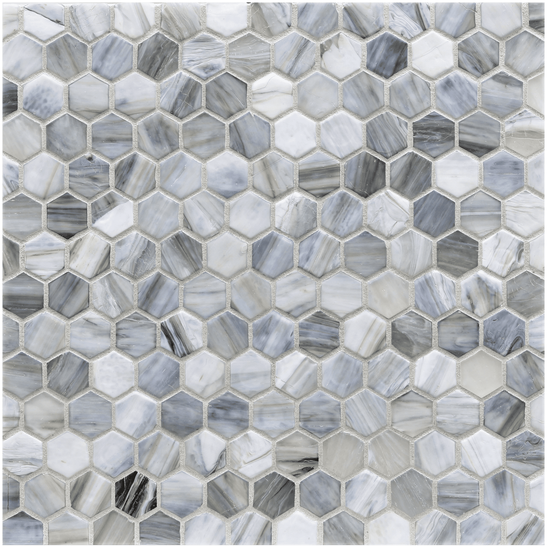 AGATE: Bari 1" Hexagonal Field Mosaic (12.37"x12.49" | silk)