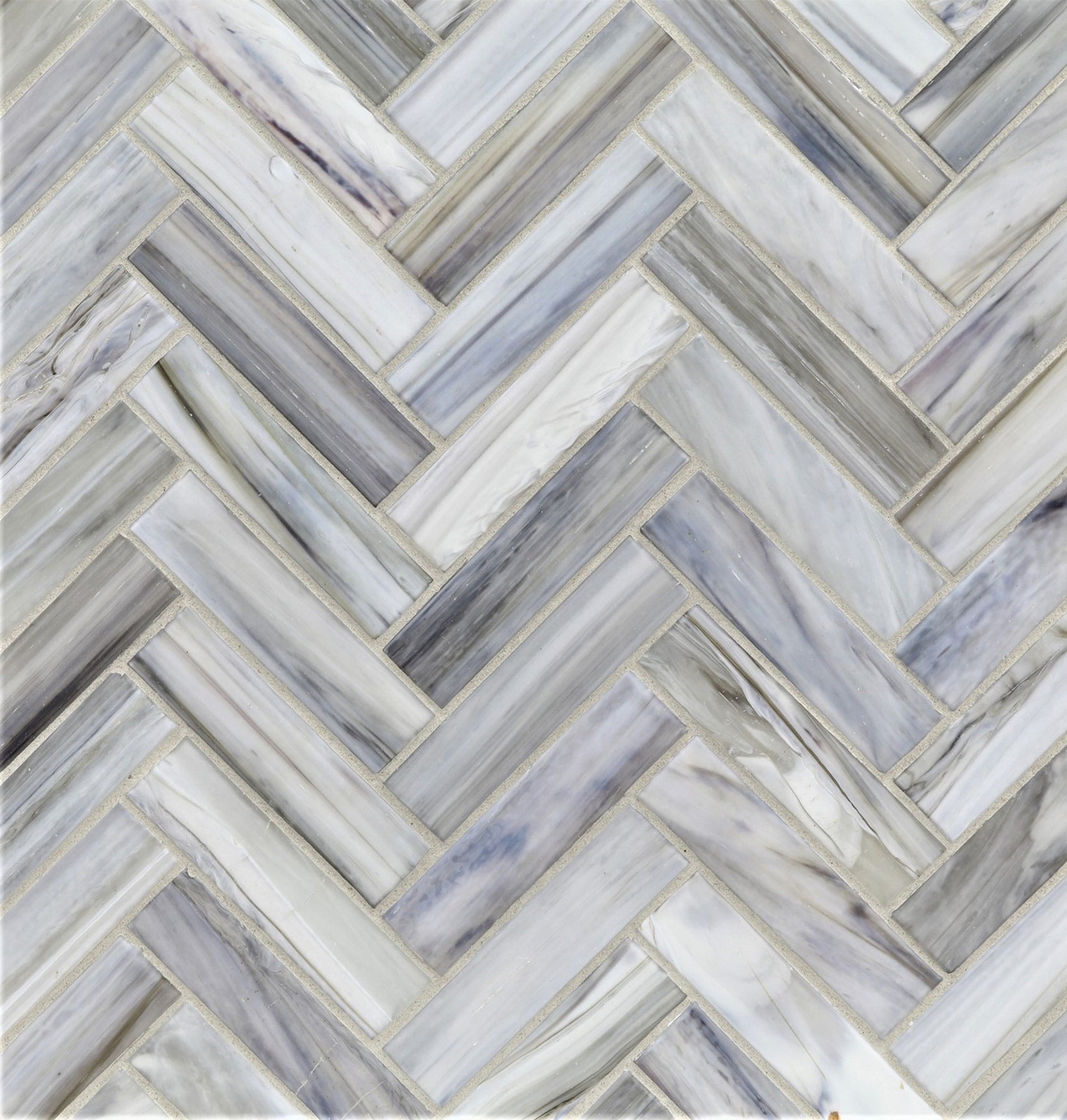 AGATE: Bari 1"x4" Herringbone Field Mosaic (8.83"x11.24" | silk)