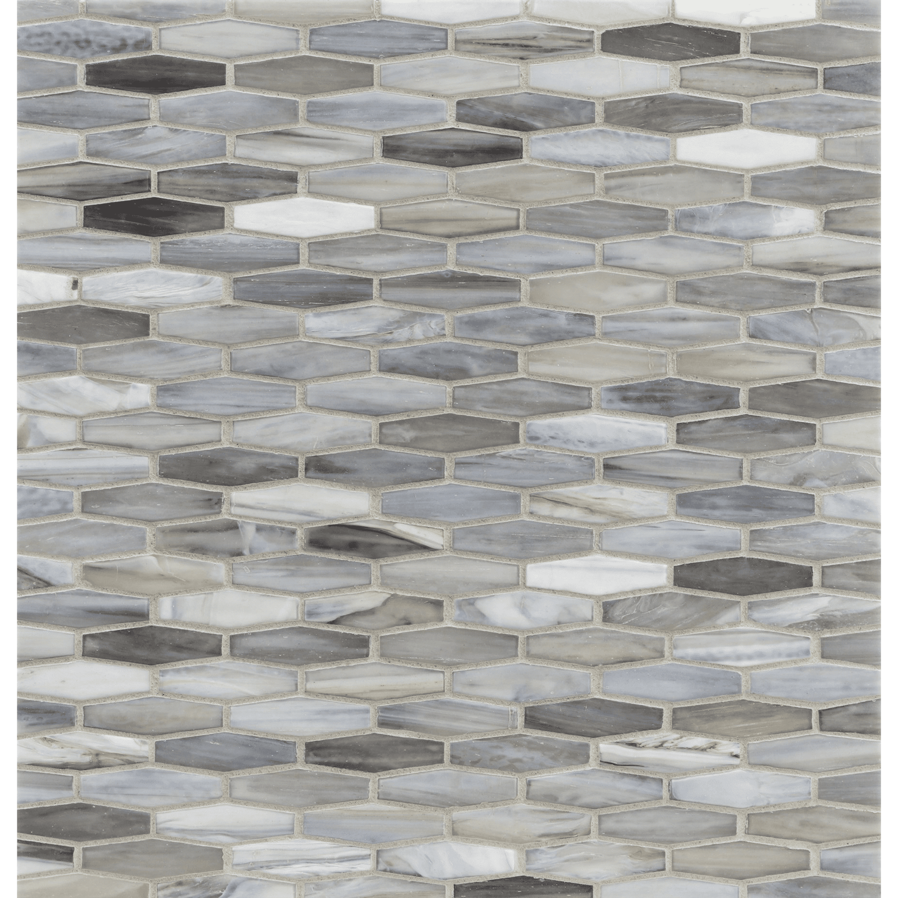 AGATE: Bari Martini Elongated Hexagon Field Mosaic (11.96"x12.58" | silk)