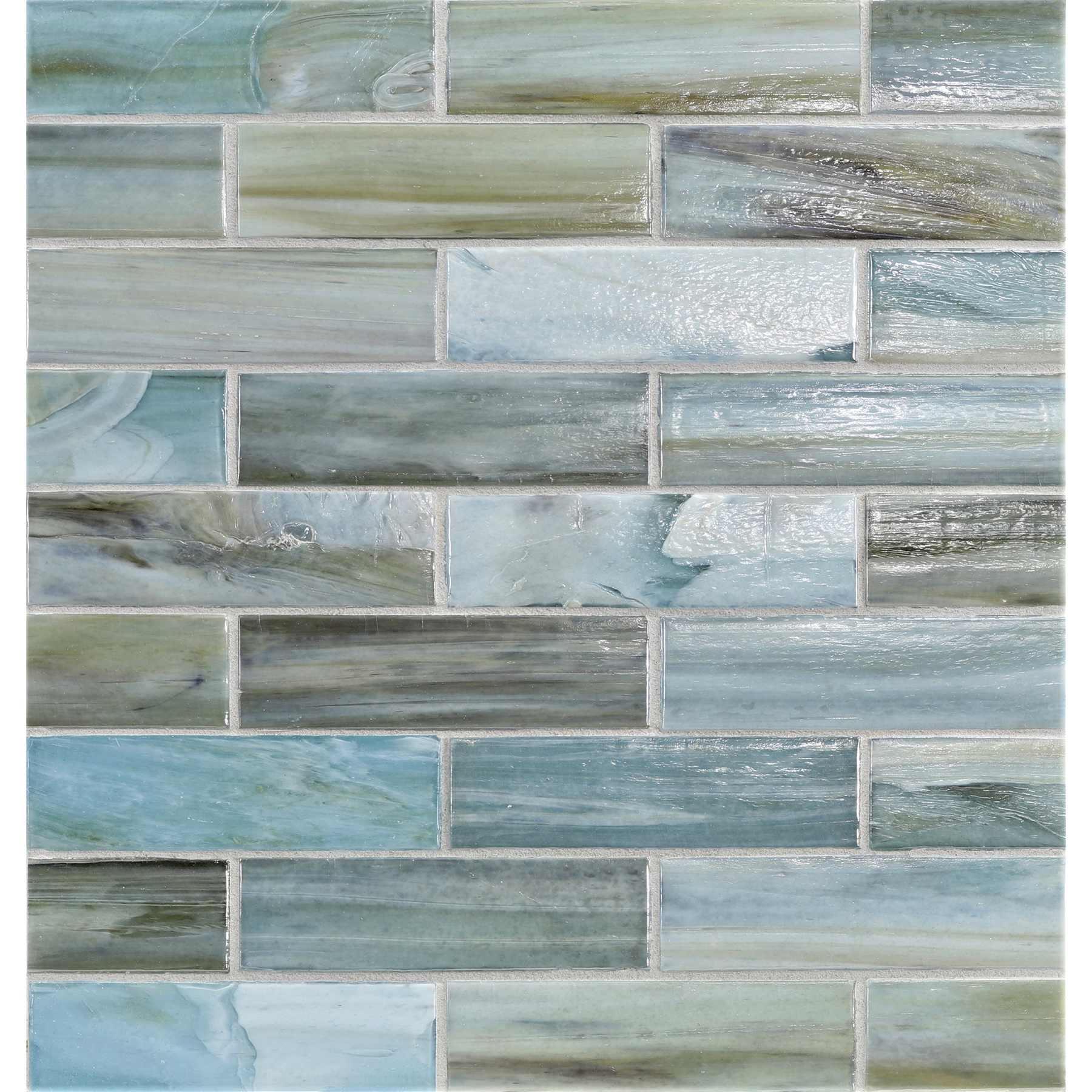 AGATE: Firenze 1.25"x5" Staggered Joint Field Mosaic (9.80"x12.83" | pearl)