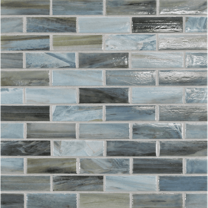 AGATE: Firenze 1"x3" Staggered Joint Field Mosaic (9.46"x12.49" | pearl)