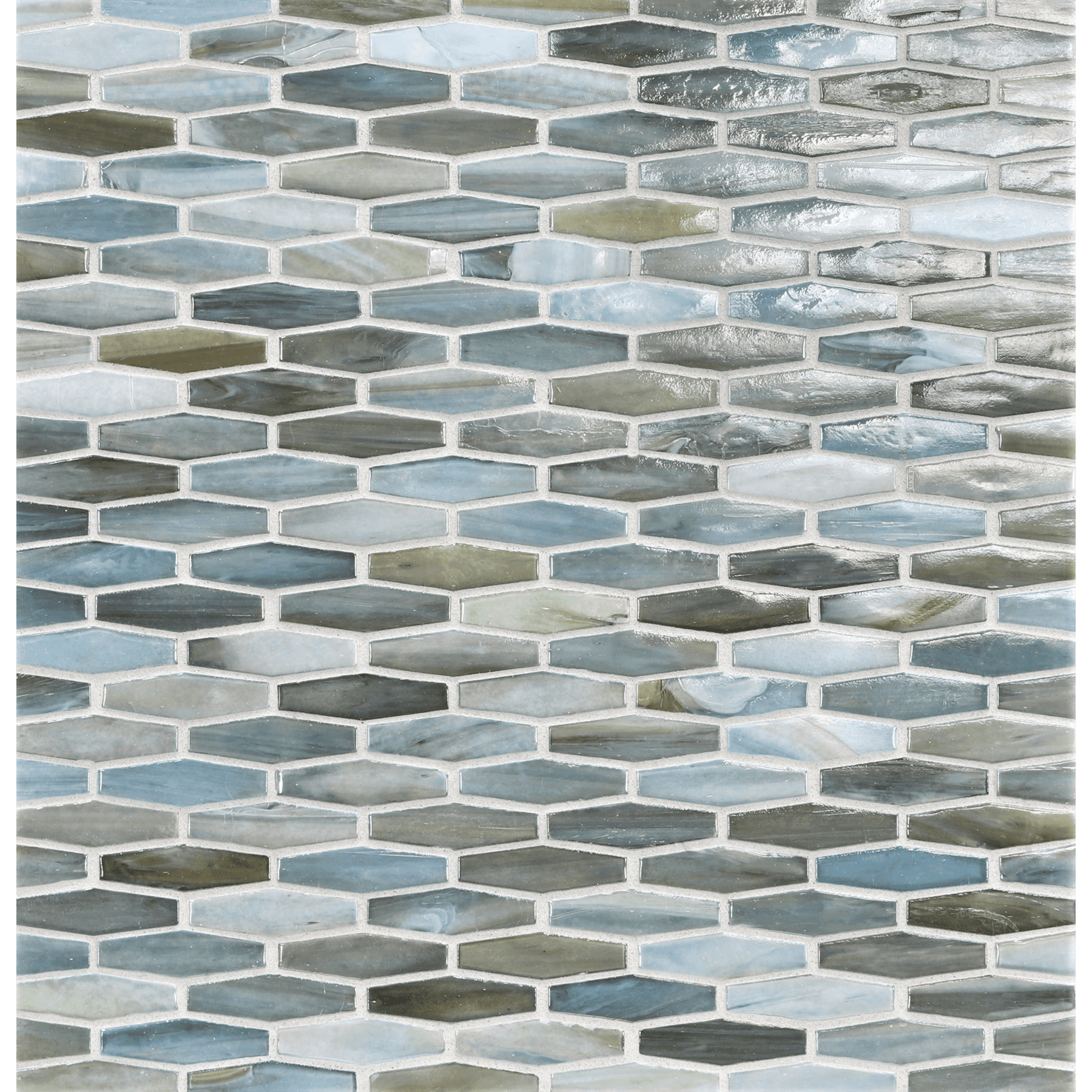 AGATE: Firenze Martini Elongated Hexagon Field Mosaic (11.96"x12.58" | pearl)