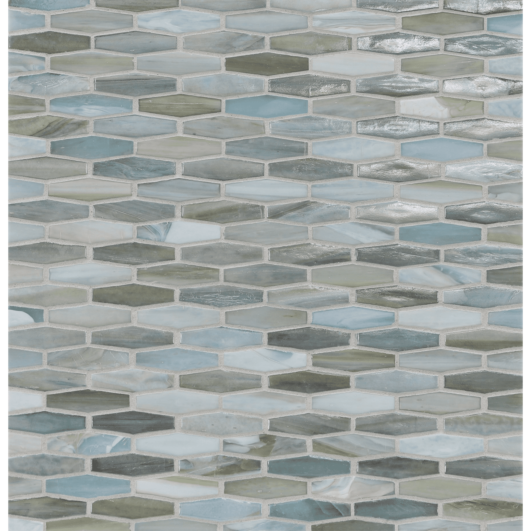 AGATE: Firenze Martini Elongated Hexagon Field Mosaic (11.96"x12.58" | ribbed)