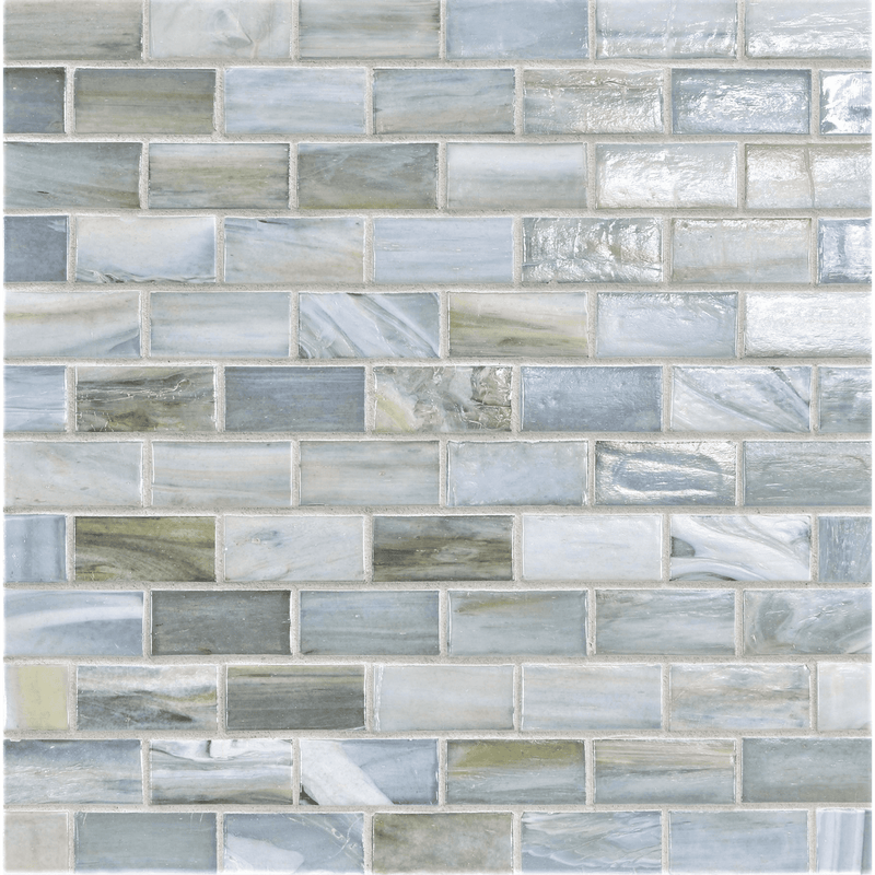 AGATE: Lucca 1"x2" Staggered Joint Field Mosaic (11.52"x12.51" | pearl)