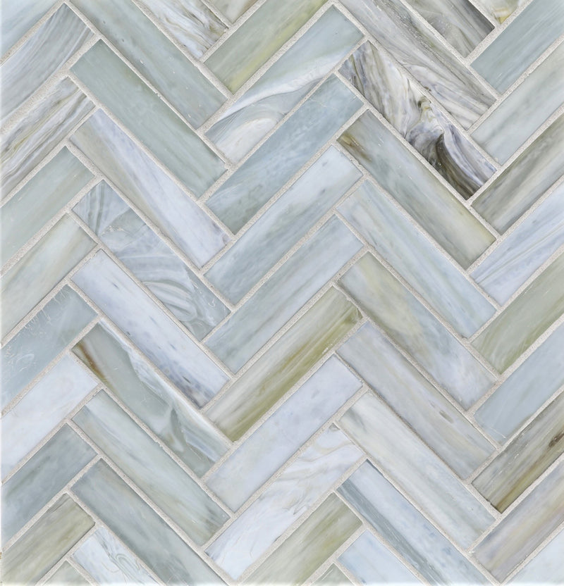 AGATE: Lucca 1"x4" Herringbone Field Mosaic (8.83"x11.24" | silk)