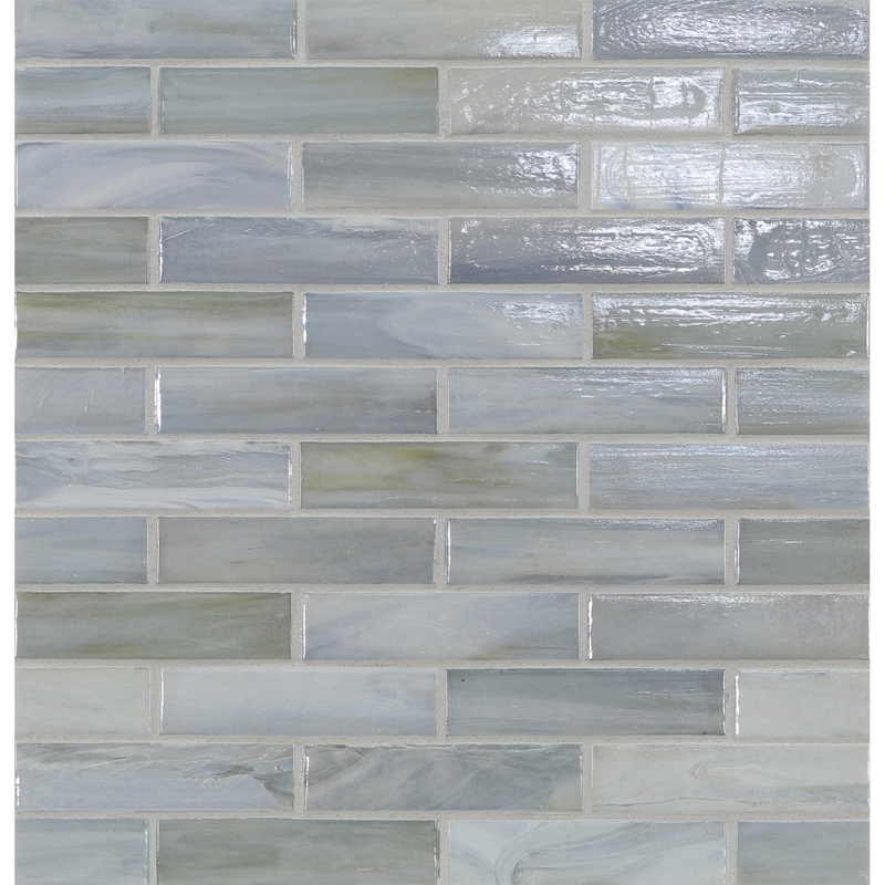 AGATE: Lucca 1"x4" Staggered Joint Field Mosaic (9.92"x12.41" | pearl)