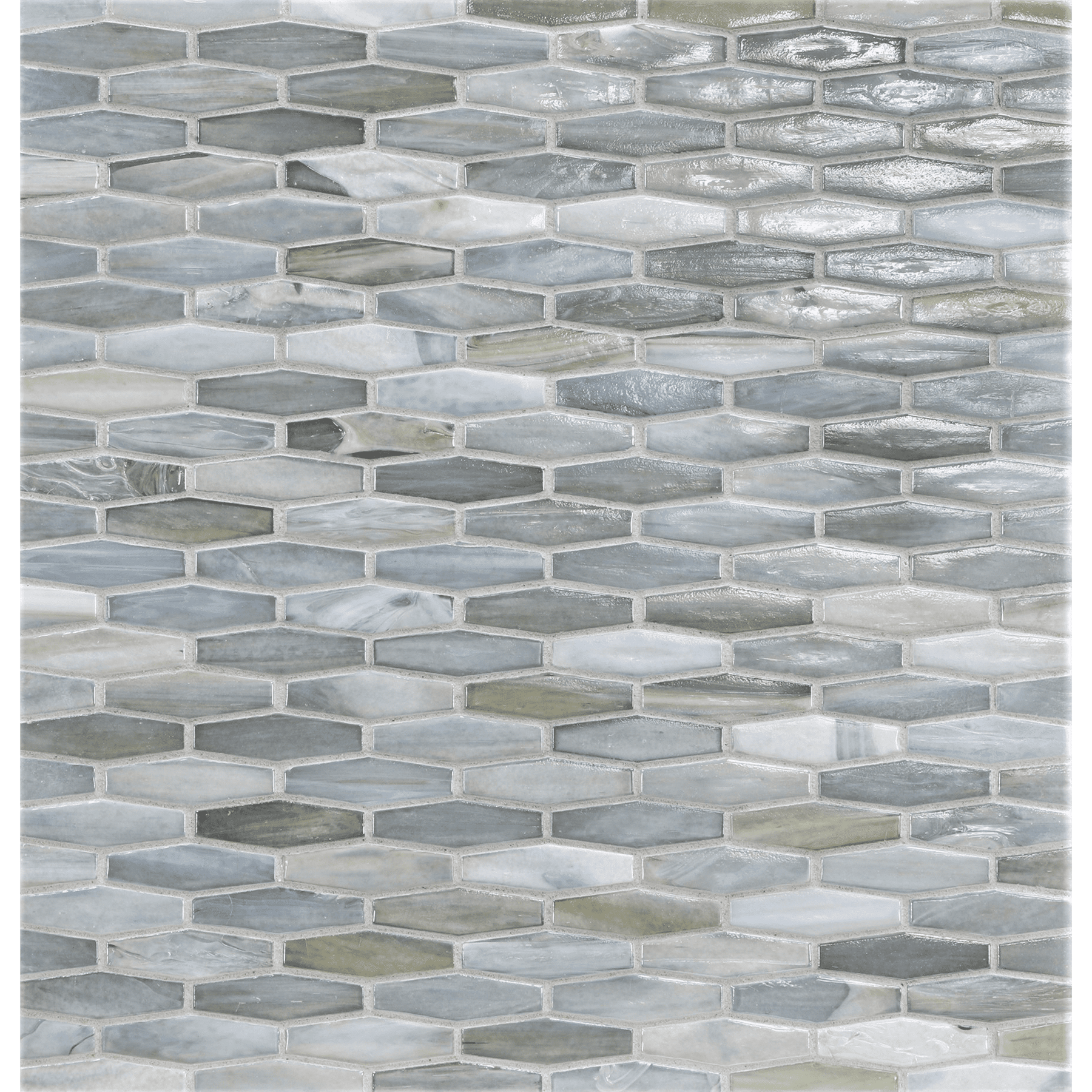 AGATE: Lucca Martini Elongated Hexagon Field Mosaic (11.96"x12.58" | pearl)