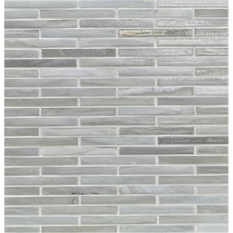 AGATE: Matera 0.5"x4" Staggered Joint Field Mosaic (9.92"x12.14" | pearl)