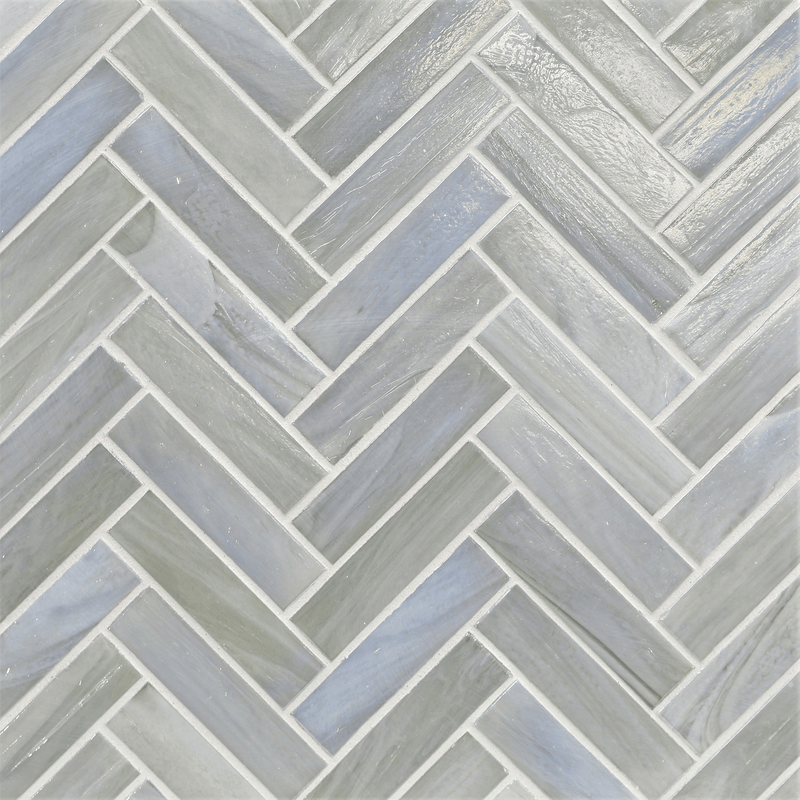 AGATE: Matera 1"x4" Herringbone Field Mosaic (8.83"x11.24" | pearl)