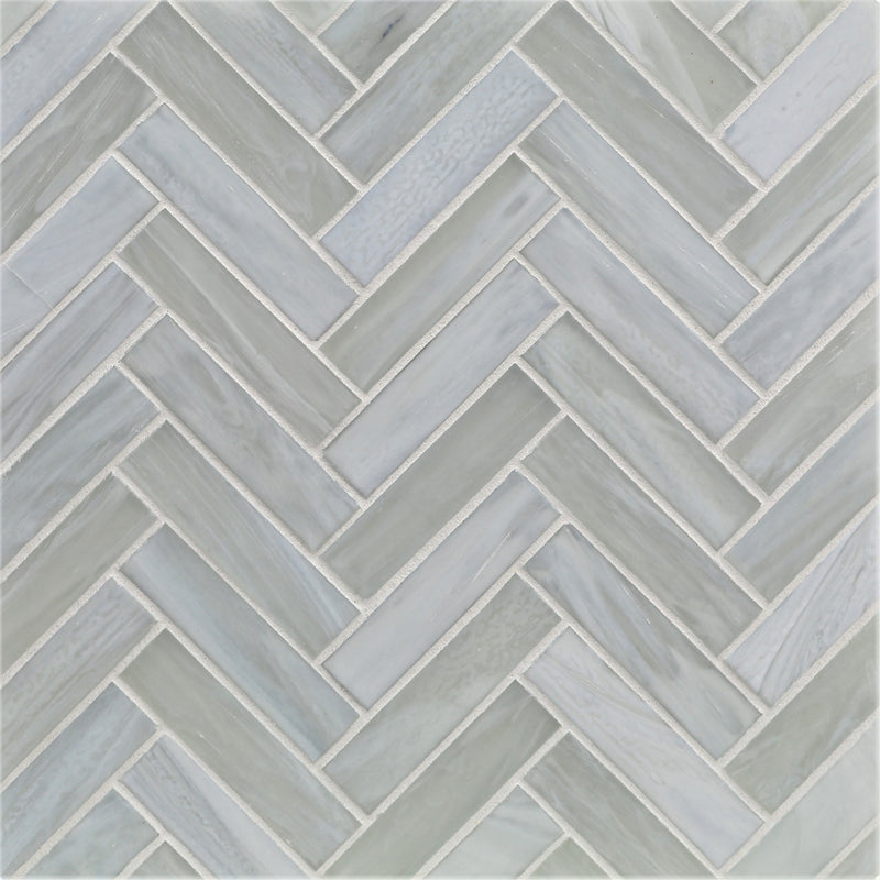 AGATE: Matera 1"x4" Herringbone Field Mosaic (8.83"x11.24" | silk)