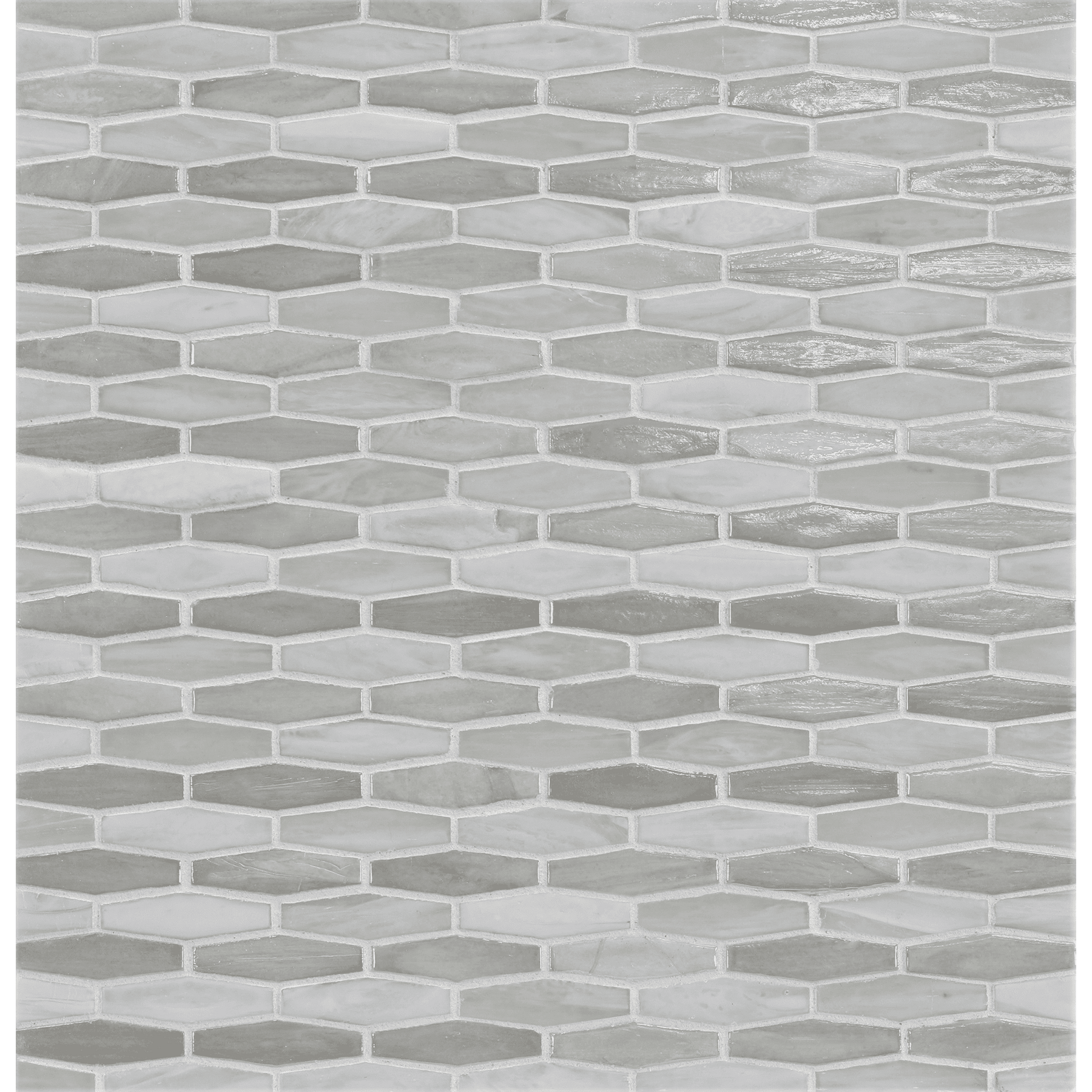 AGATE: Matera Martini Elongated Hexagon Field Mosaic (11.96"x12.58" | ribbed)