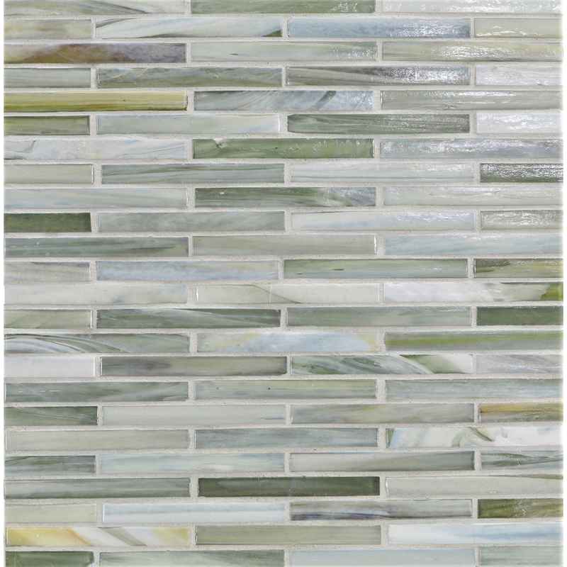 AGATE: Pienza 0.5"x4" Staggered Joint Field Mosaic (9.92"x12.14" | pearl)