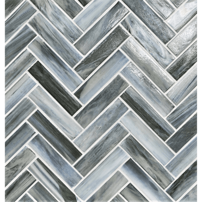 AGATE: Pisa 1"x4" Herringbone Field Mosaic (8.83"x11.24" | pearl)