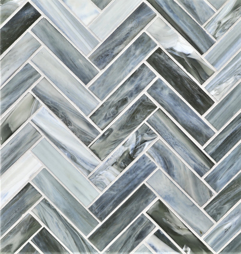 AGATE: Pisa 1"x4" Herringbone Field Mosaic (8.83"x11.24" | silk)