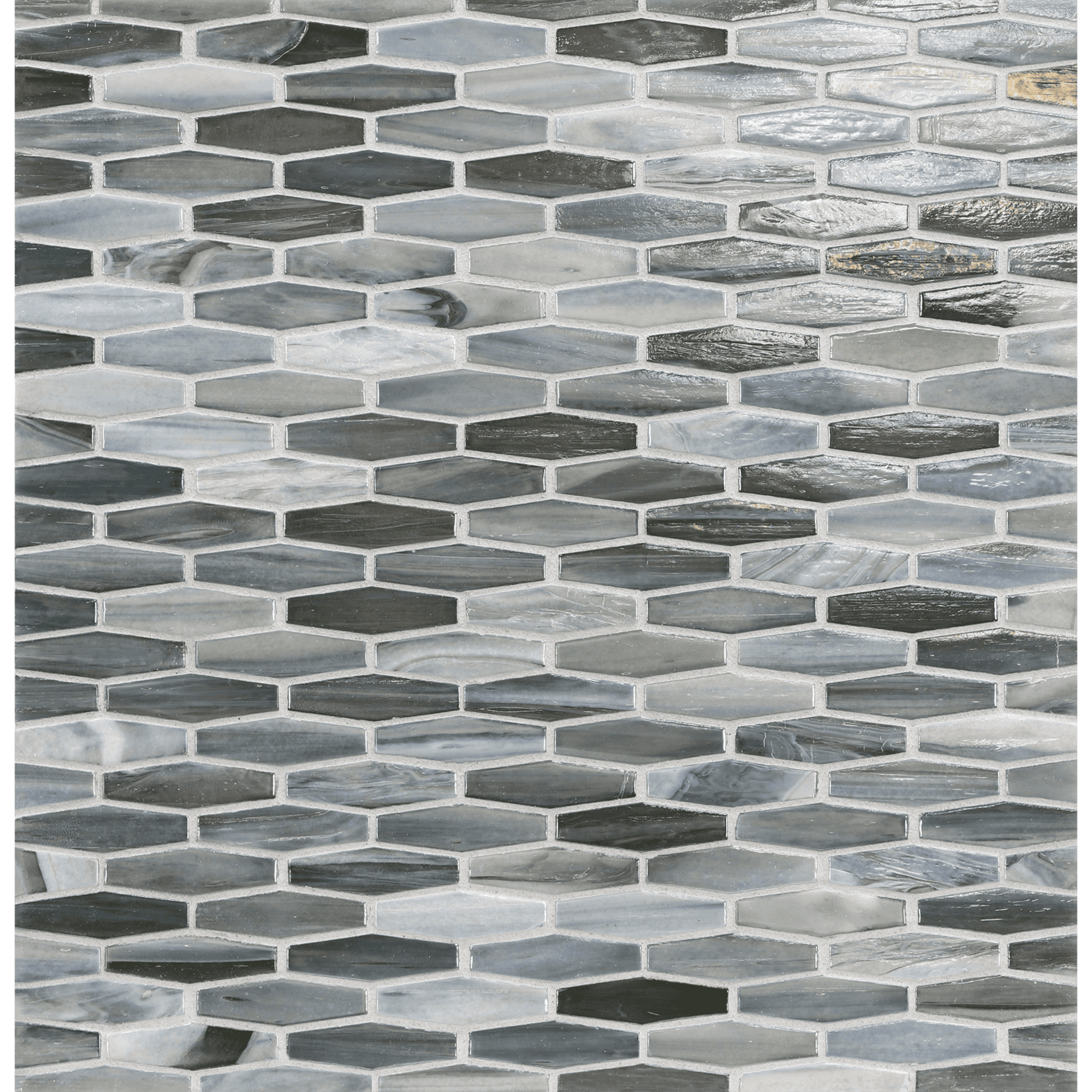 AGATE: Pisa Martini Elongated Hexagon Field Mosaic (11.96"x12.58" | pearl)